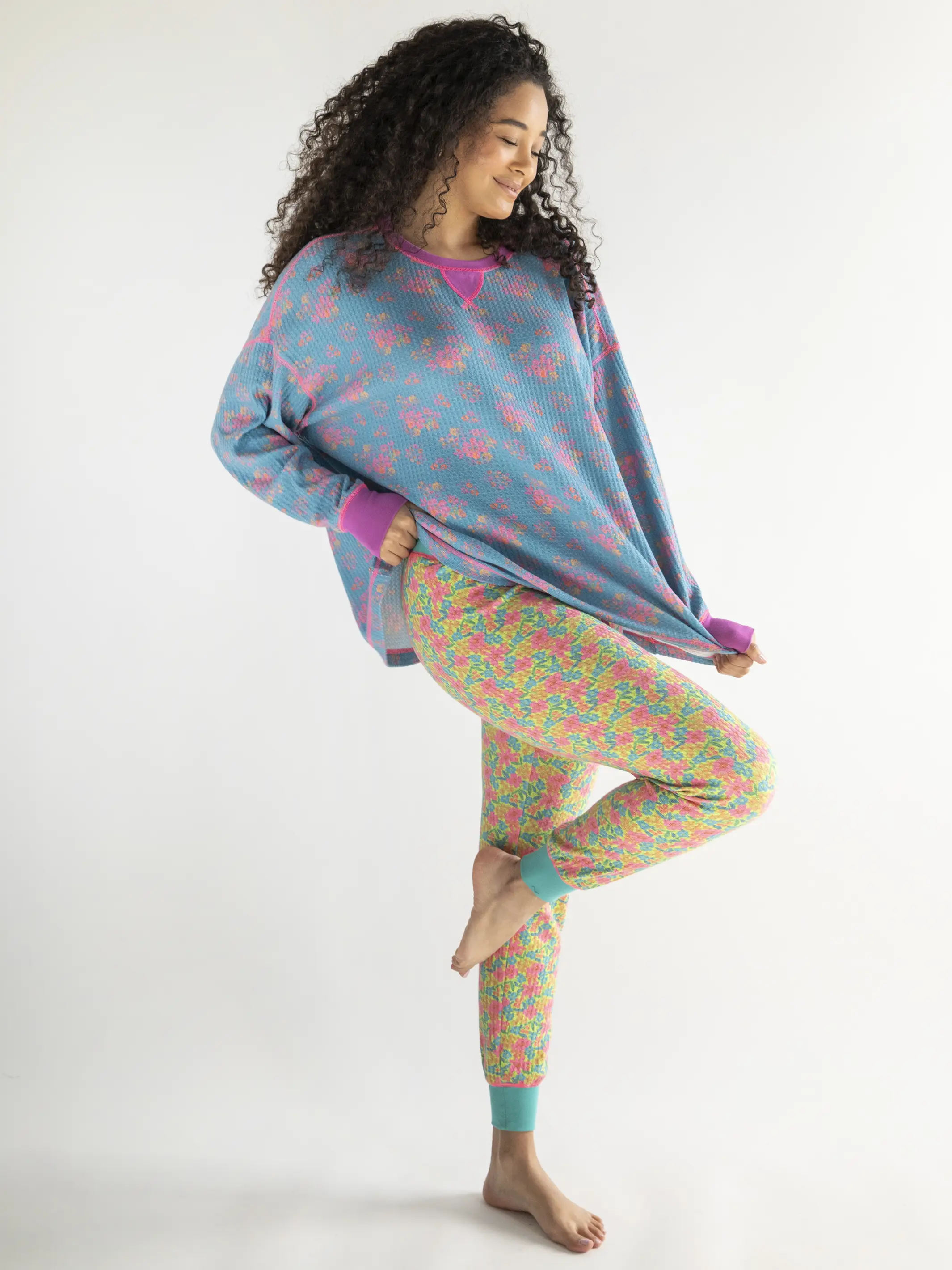 Mix & Match Thermal Long Johns - Pink Neon Green