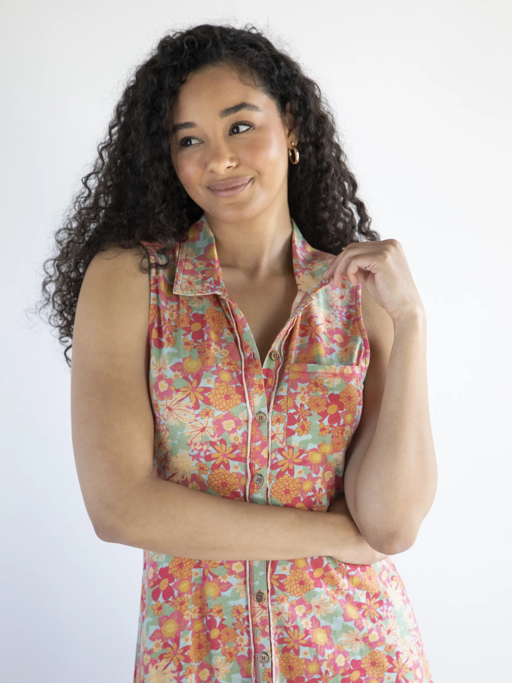 Lauren Sleeveless Maxi Dress - Pink Red Floral