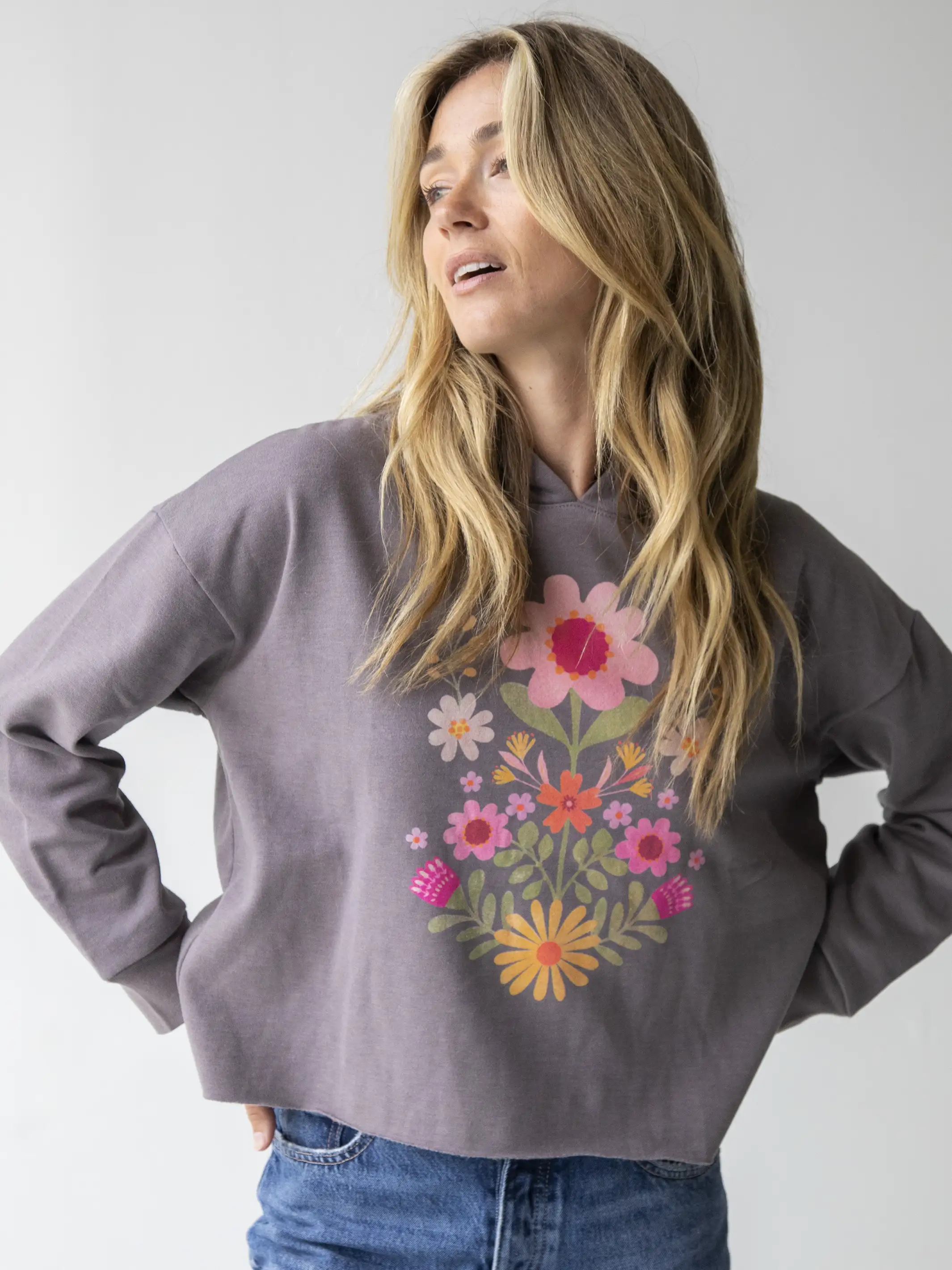 Harlowe Hoodie - Folk Flower
