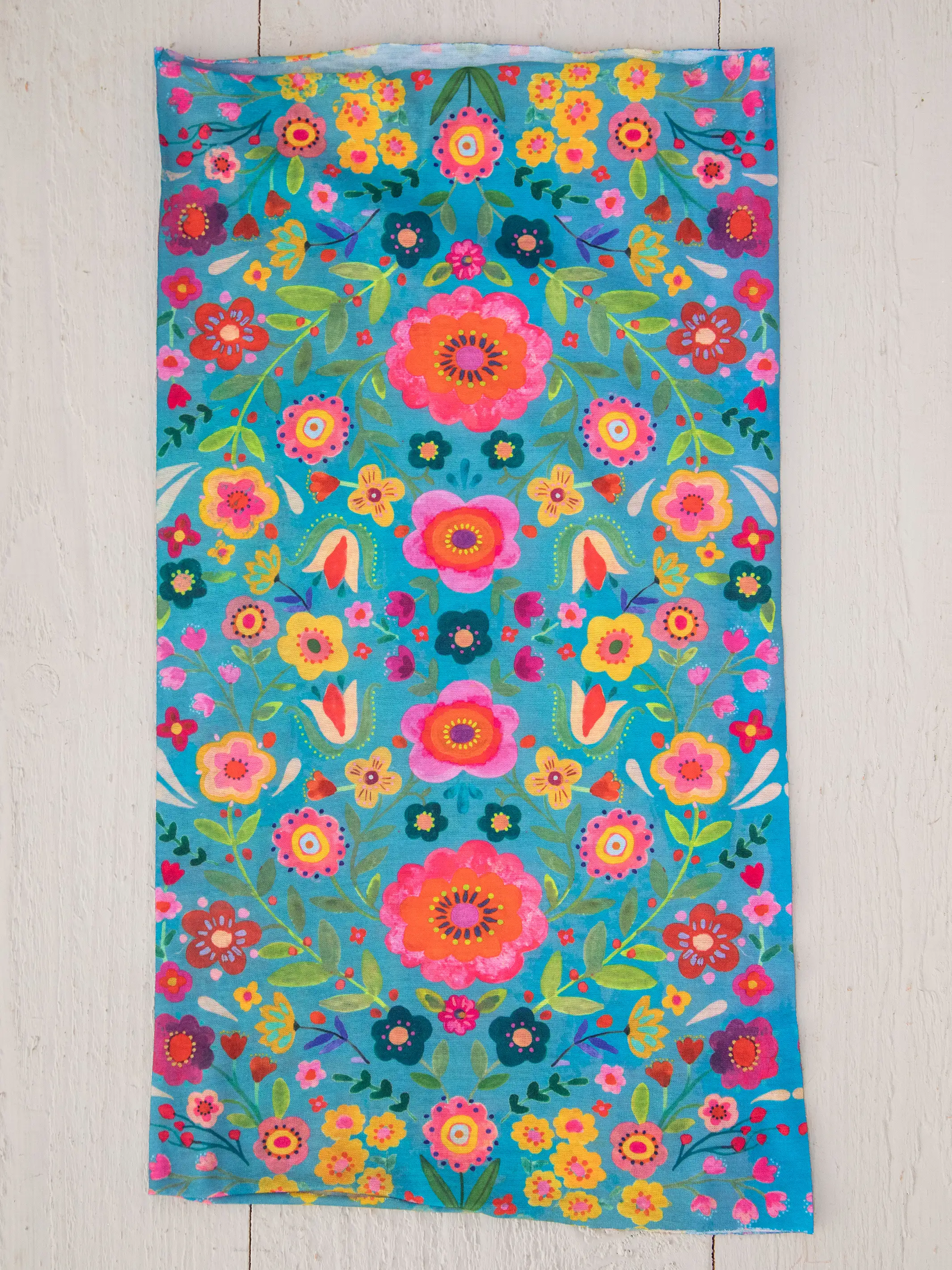 Full Boho Bandeau Headband - Teal Folk Flower