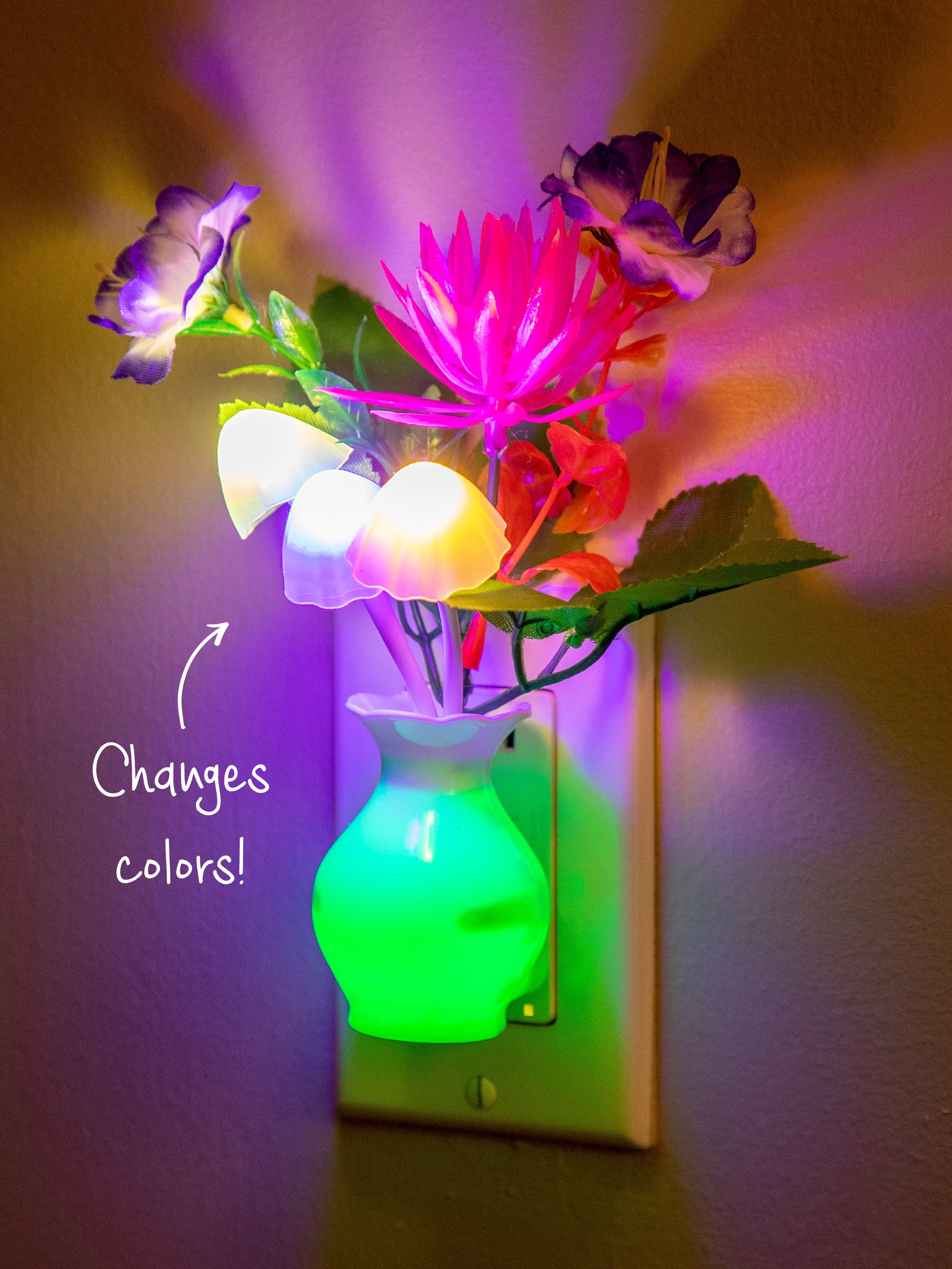Mushroom LED Night Light - Floral