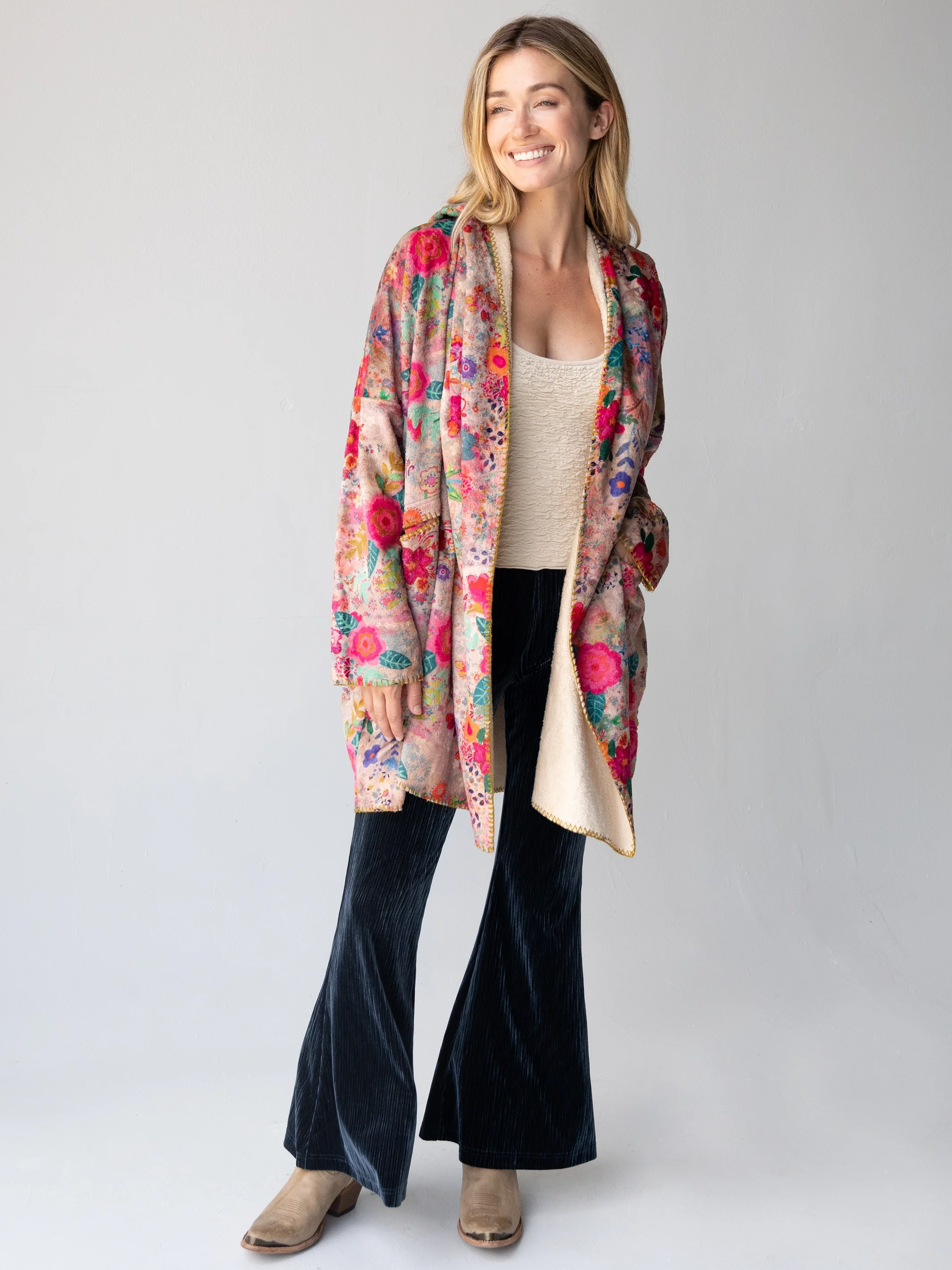 Joplin Velvet Flare Pant - Slate Grey