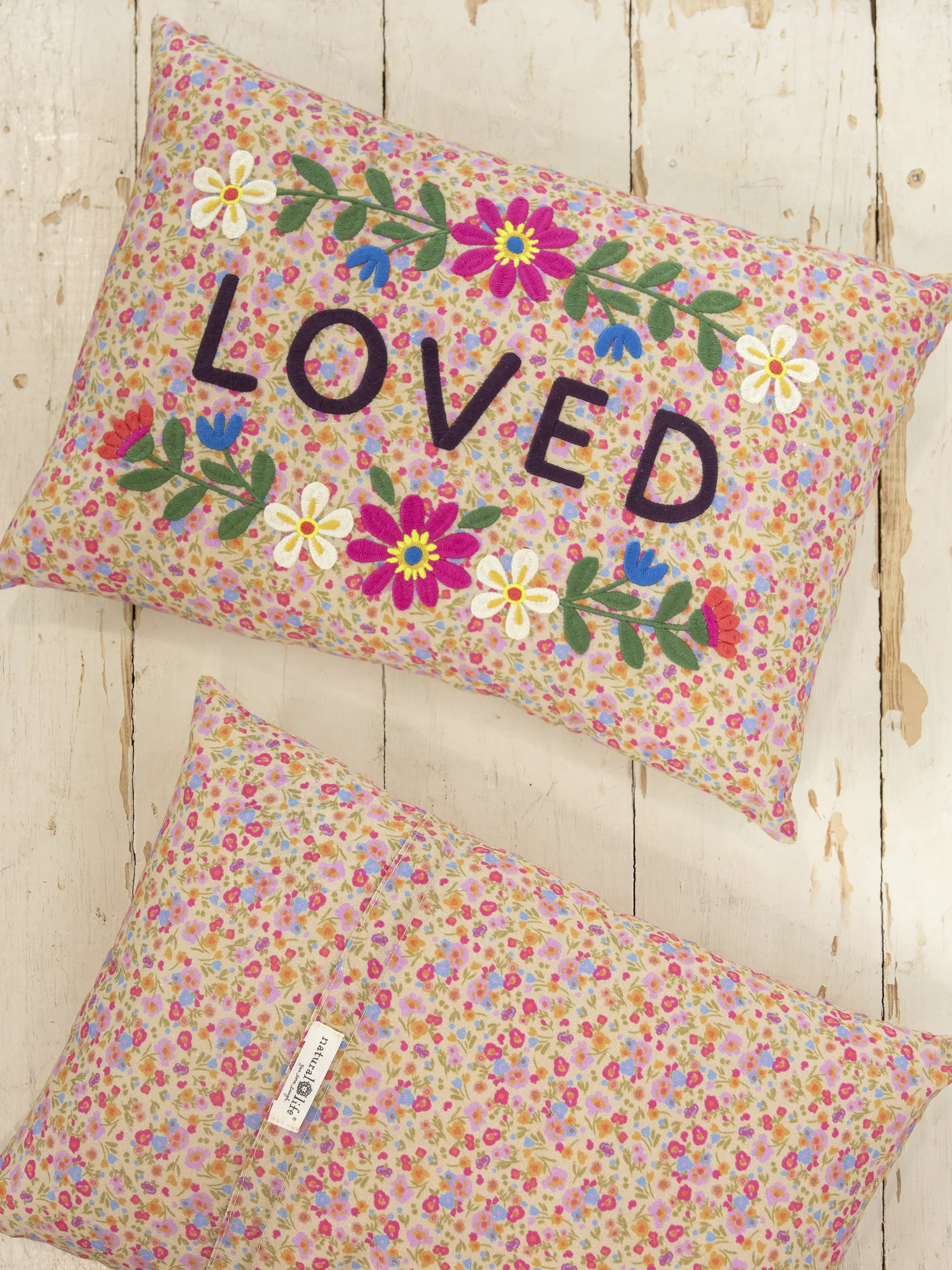 Embroidered Giving Pillow - Loved