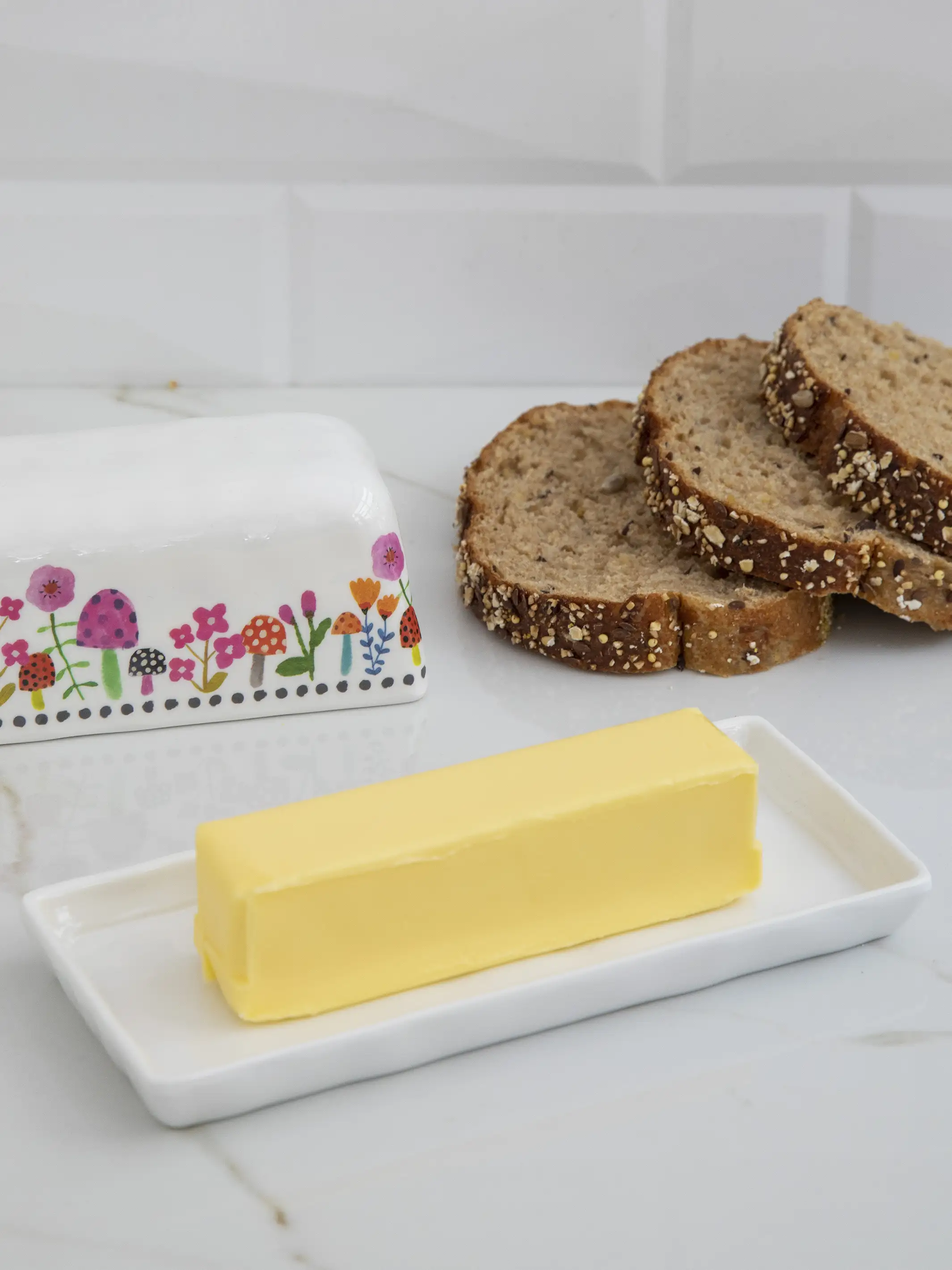 Melamine Butter Dish - Mushroom