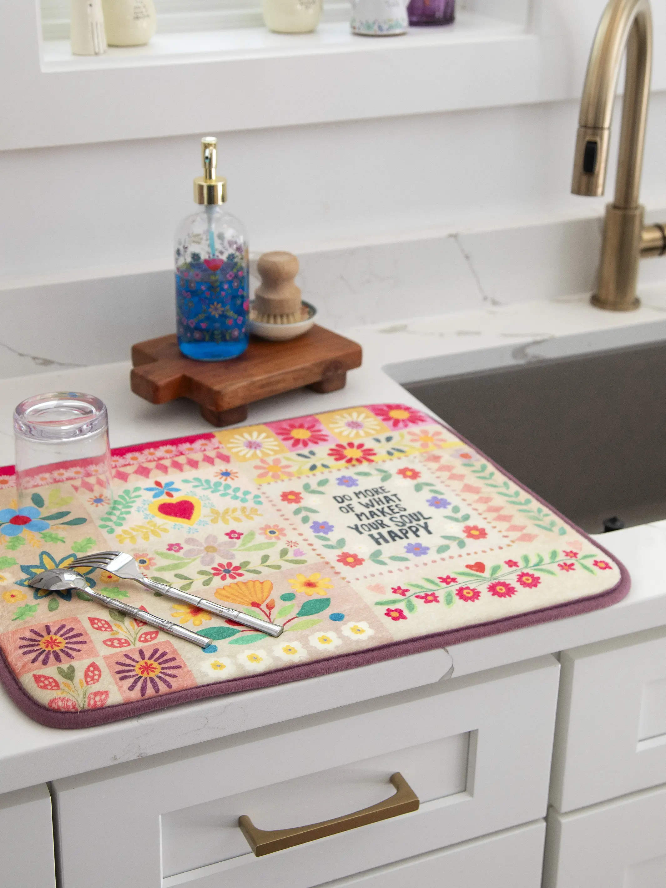 Reversible Dish Drying Mat - More Happy