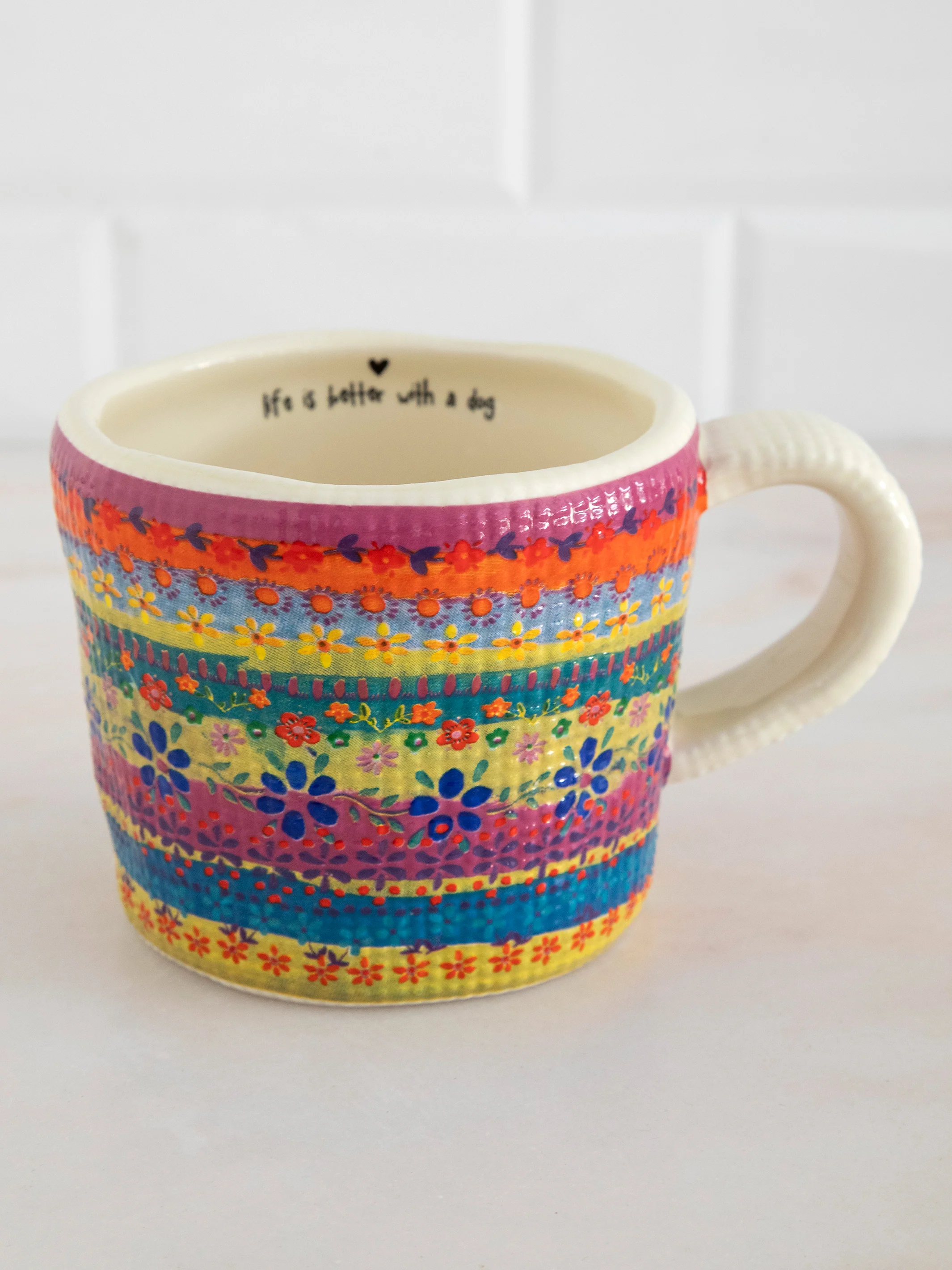Peek-A-Boo Coffee Mug - Border Print Dog