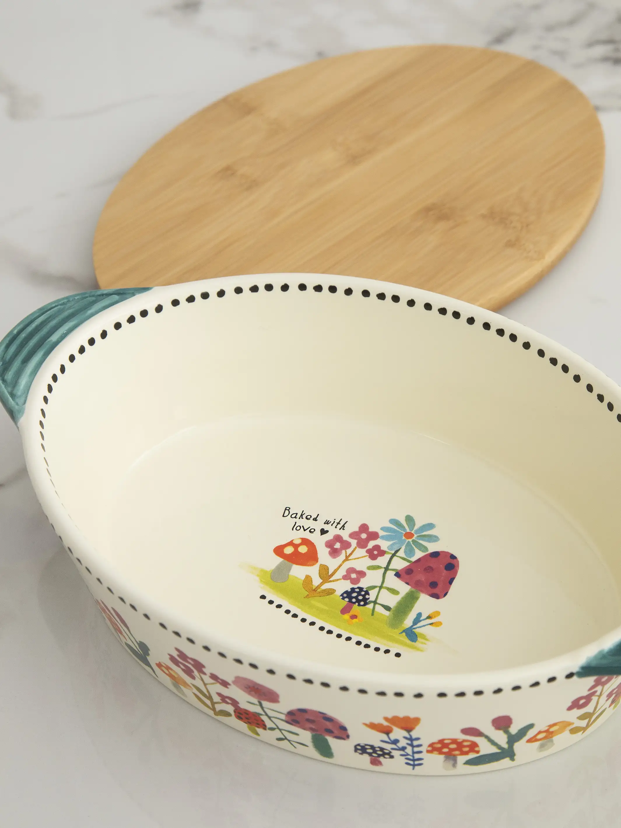 Bake & Take Ceramic Dish - Love Mushroom