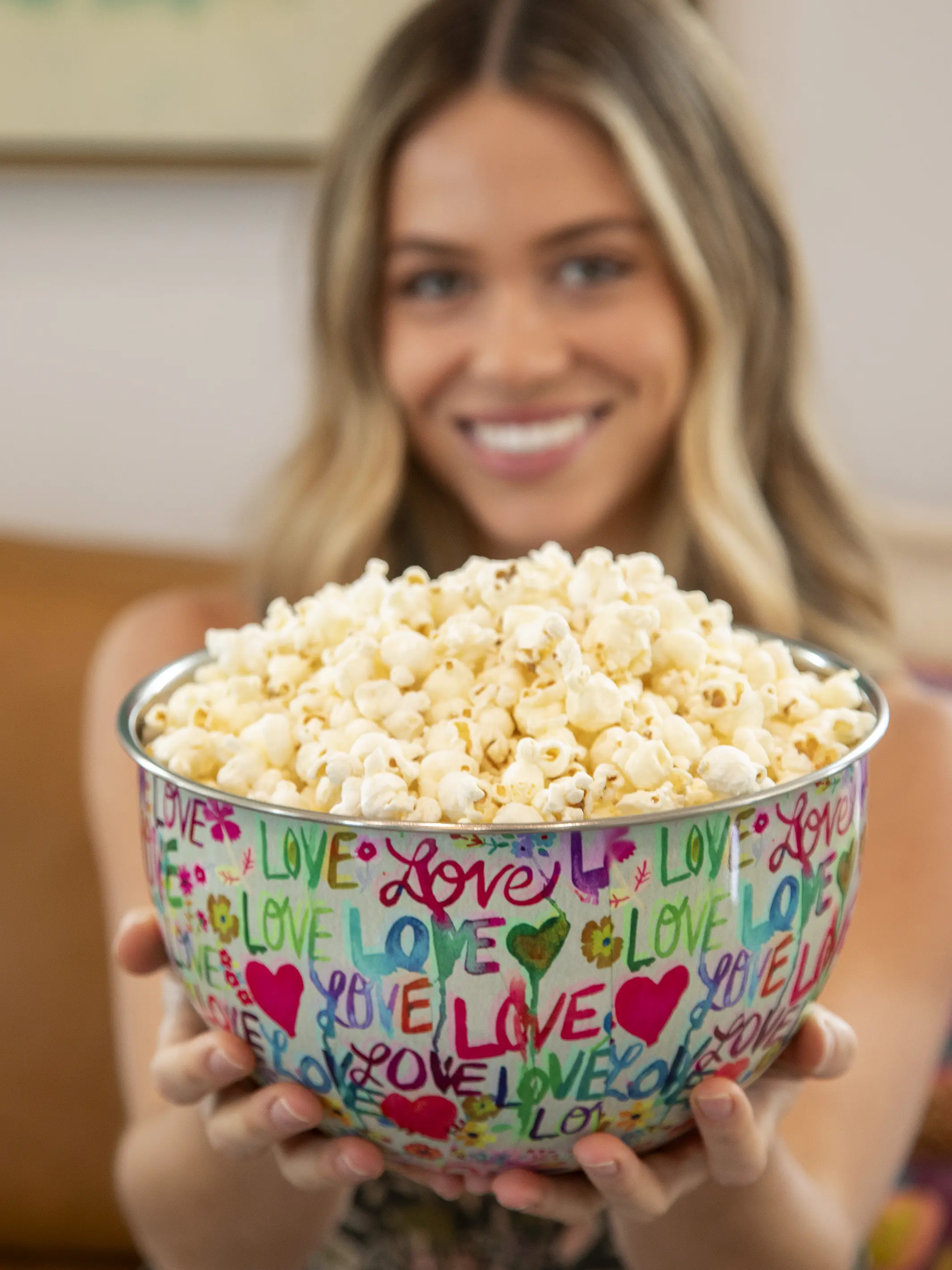 Stainless Steel Bowl - Medium Love Hearts