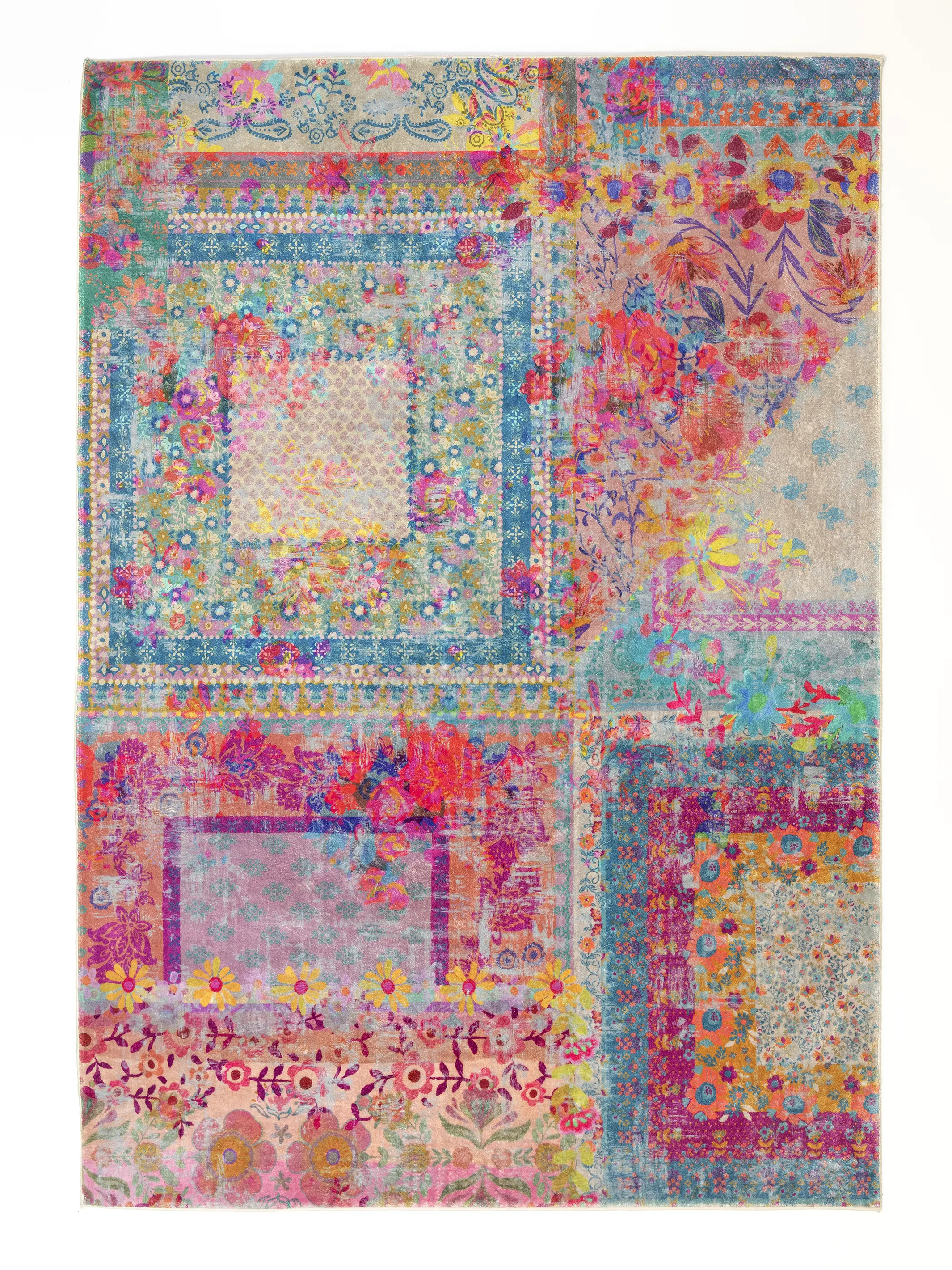 Chenille Rug, 5' x 7' - Rainbow Bandana