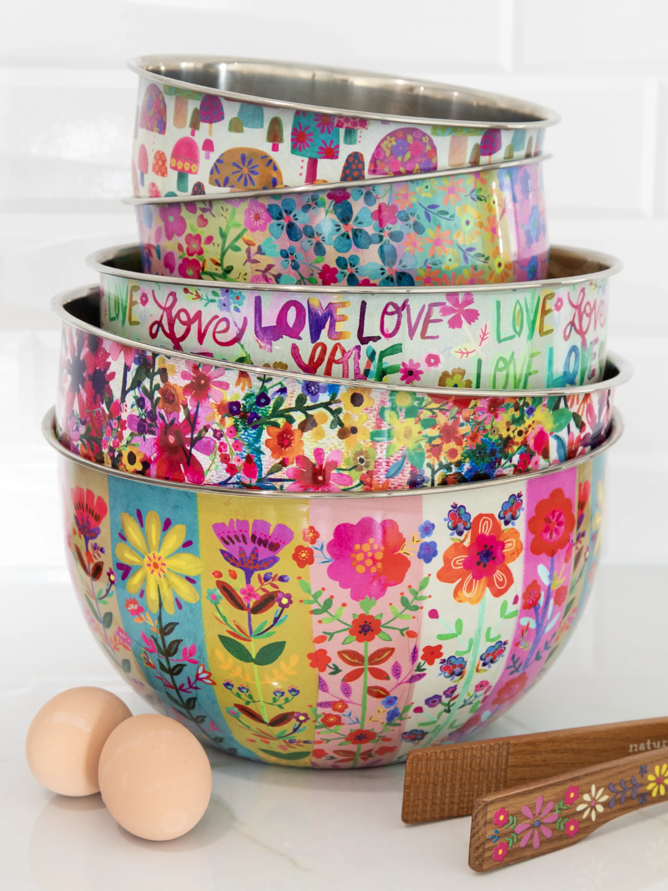 Stainless Steel Bowl - Small Mushroom Garden
