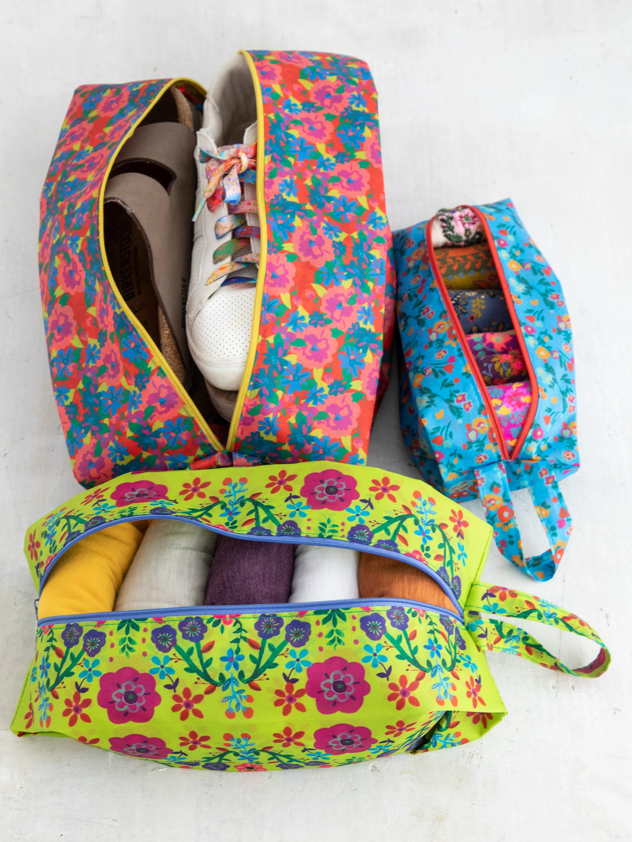 Set of 3 Pack & Go Packing Cubes - Bright Floral