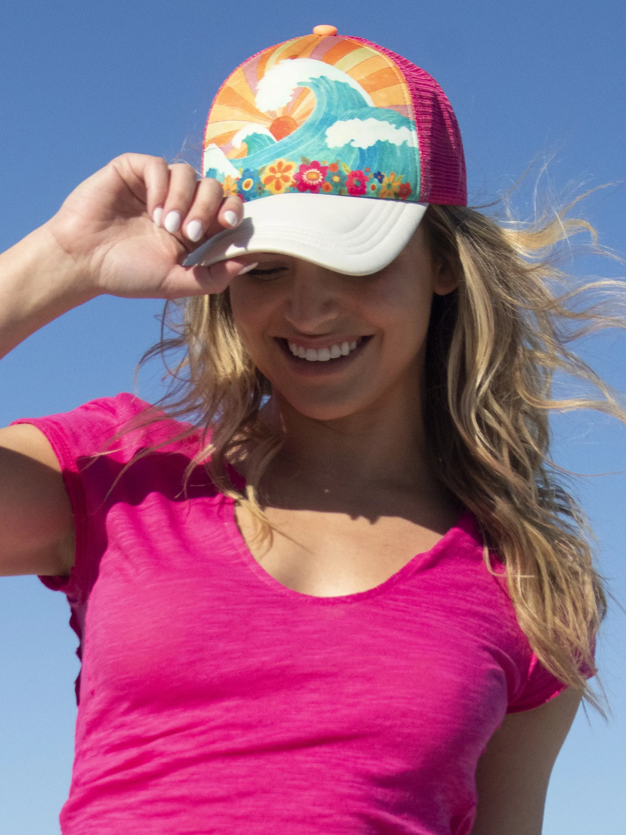 Adjustable Trucker Hat - Waves