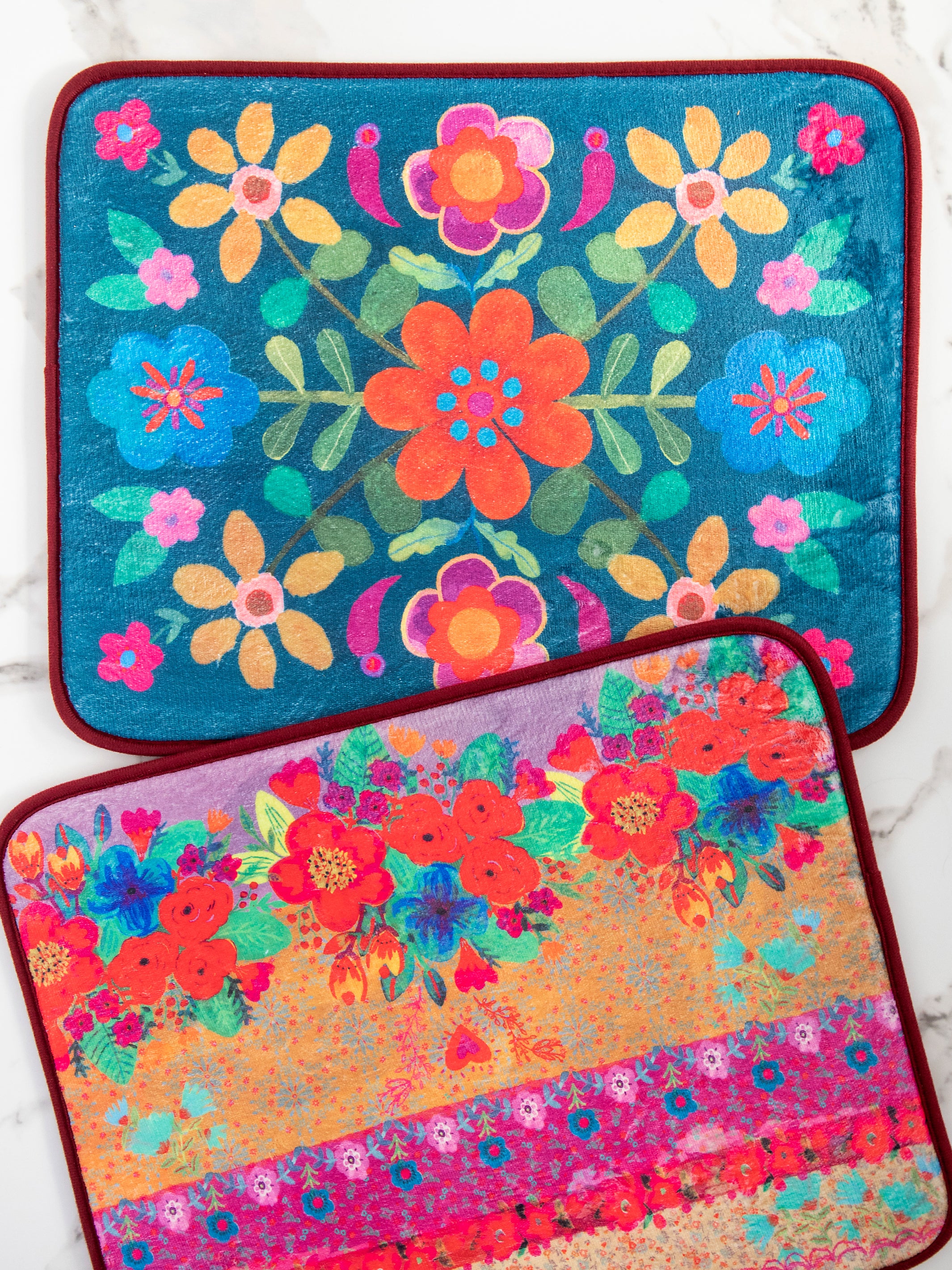 Reversible Dish Drying Mat - Borders