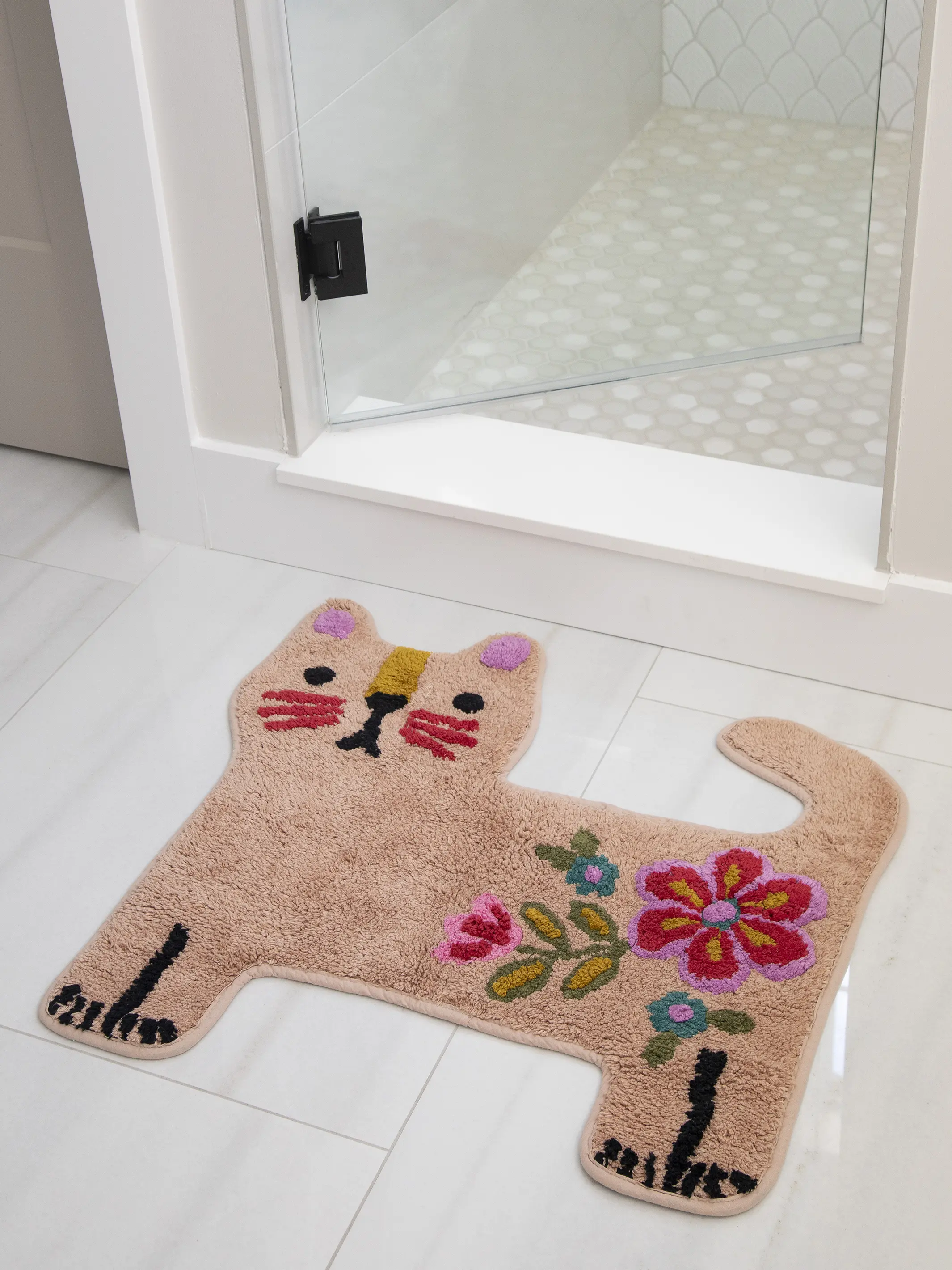 Tufted Cotton Bath Mat - Cat