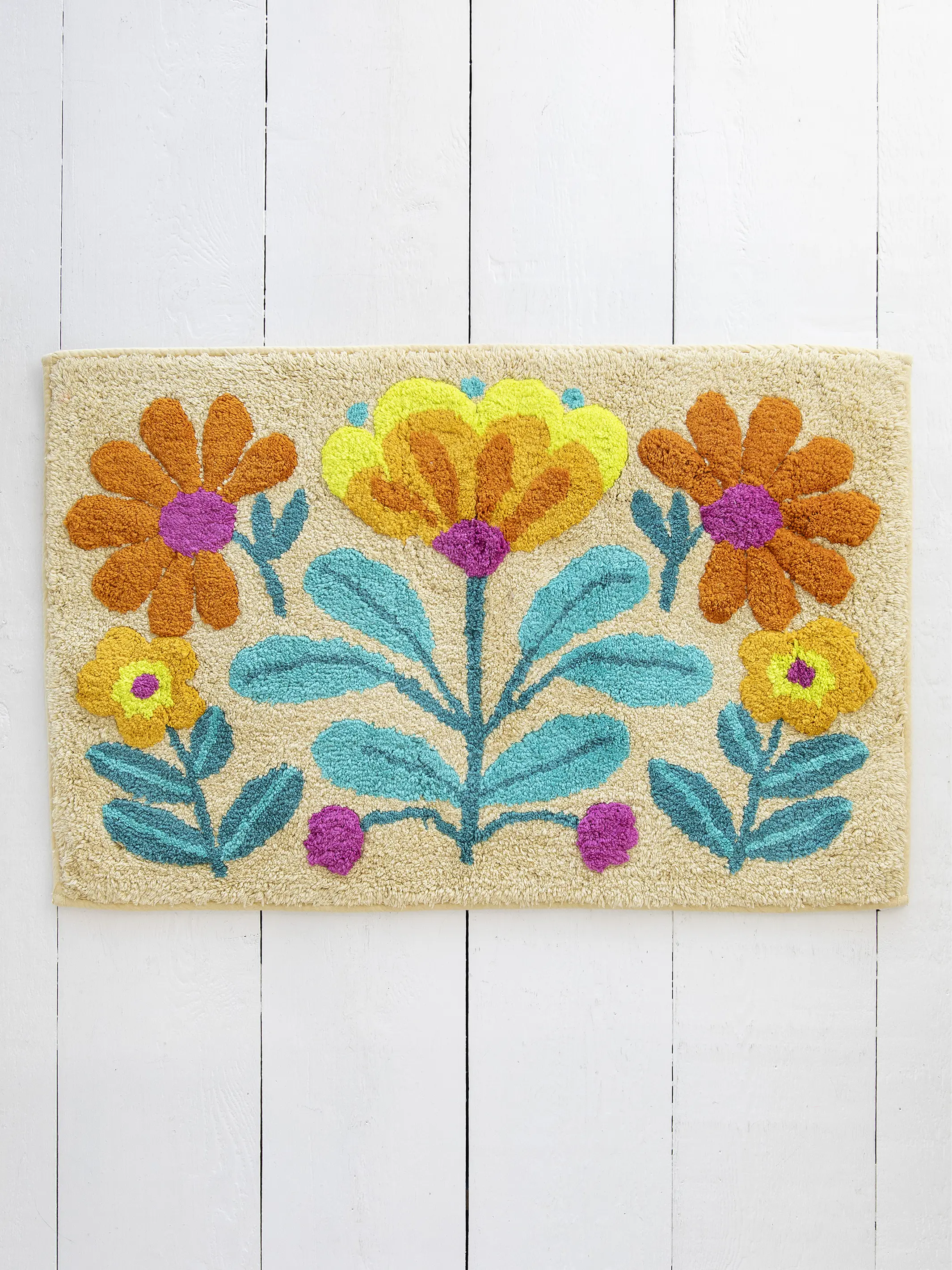 Tufted Cotton Bath Mat - Bright Floral
