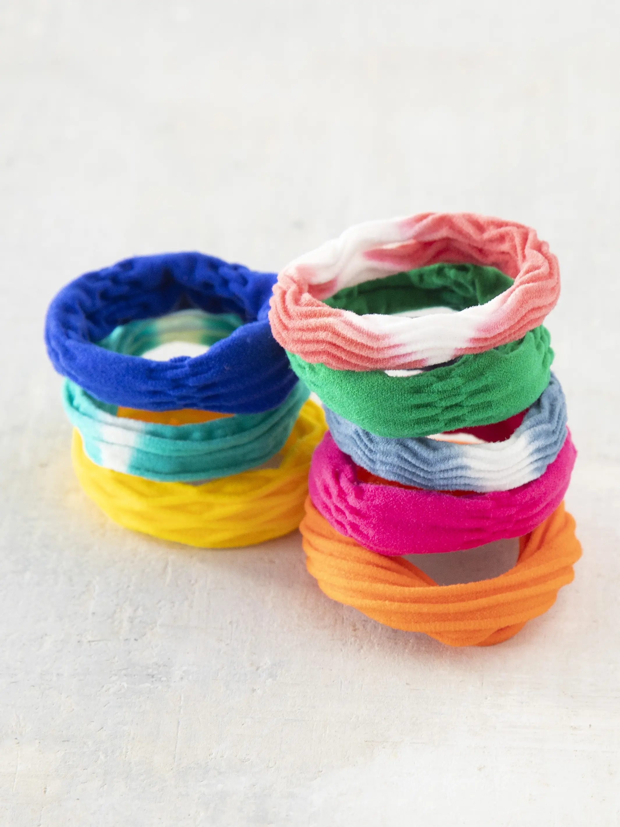 On The Run Hair Tie, Set of 8 - Yellow