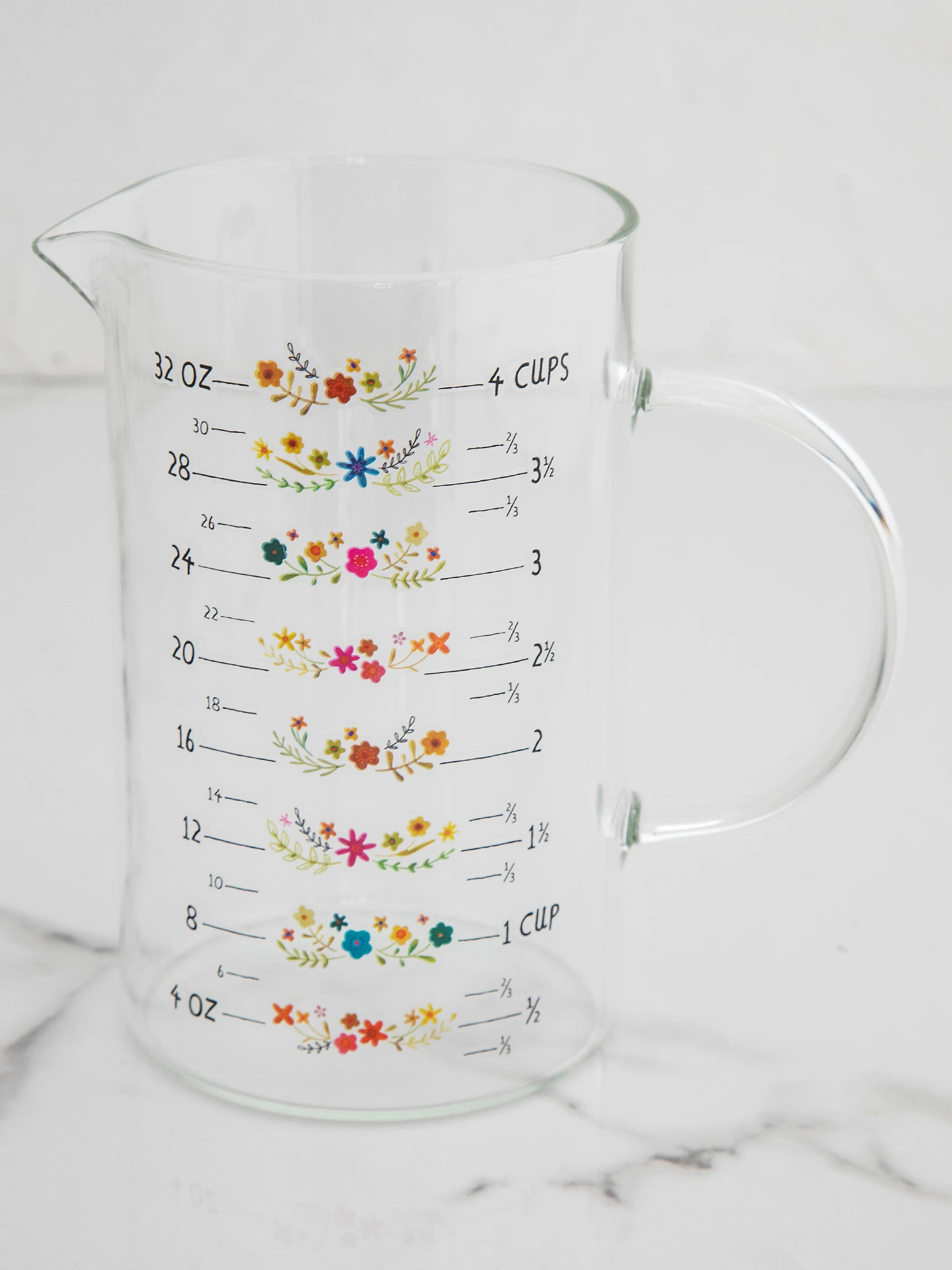 Hand Blown Glass Measuring Cup