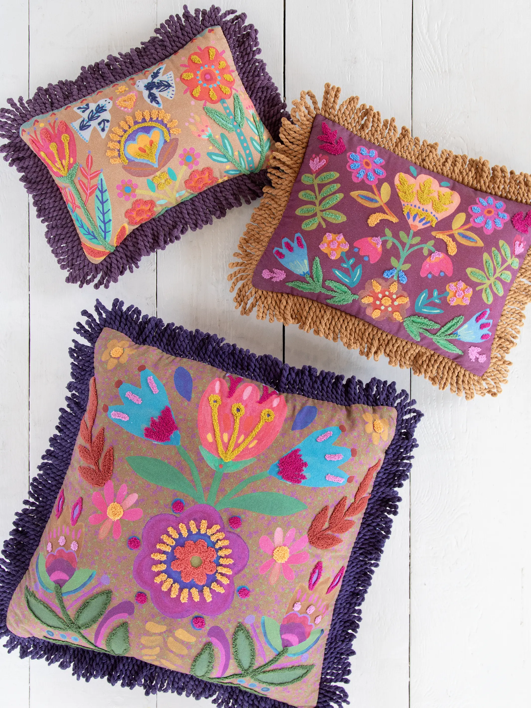 Tufted Boho Pillow - Tan