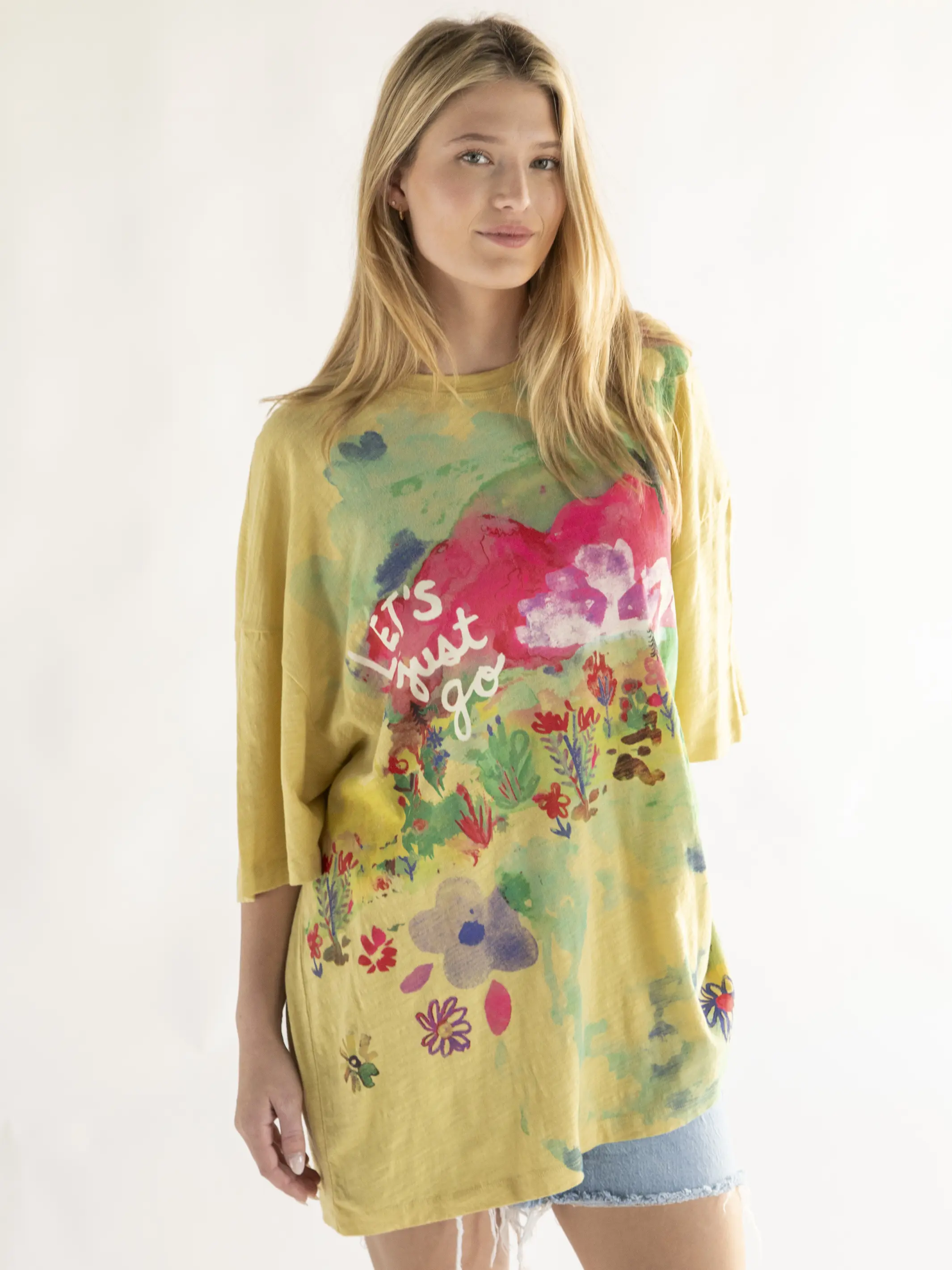 Life Is A Canvas Tee - Let's Just Go Chartreuse