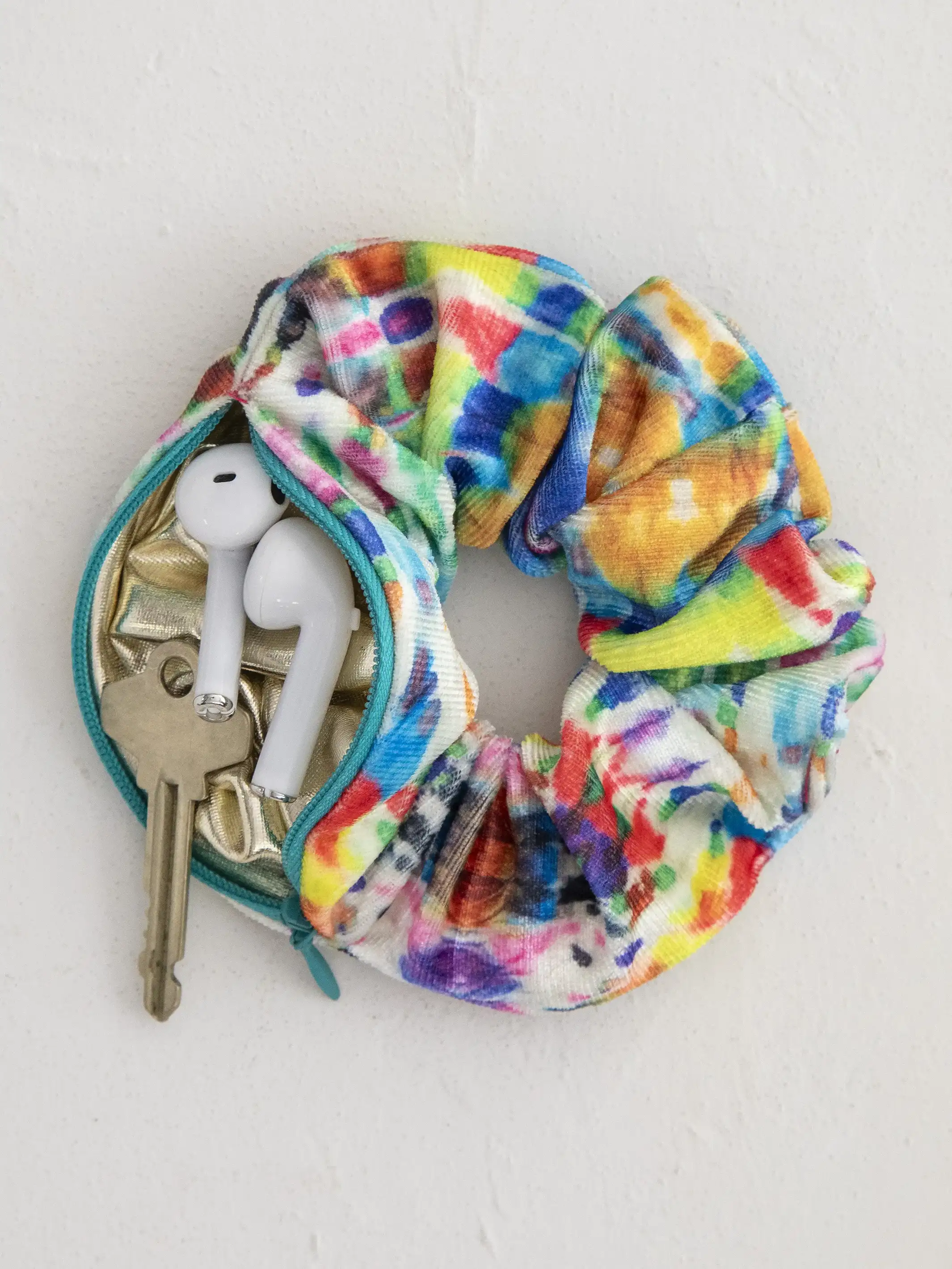 Hideaway Scrunchie - Fuchsia Marigold Tie-Dye