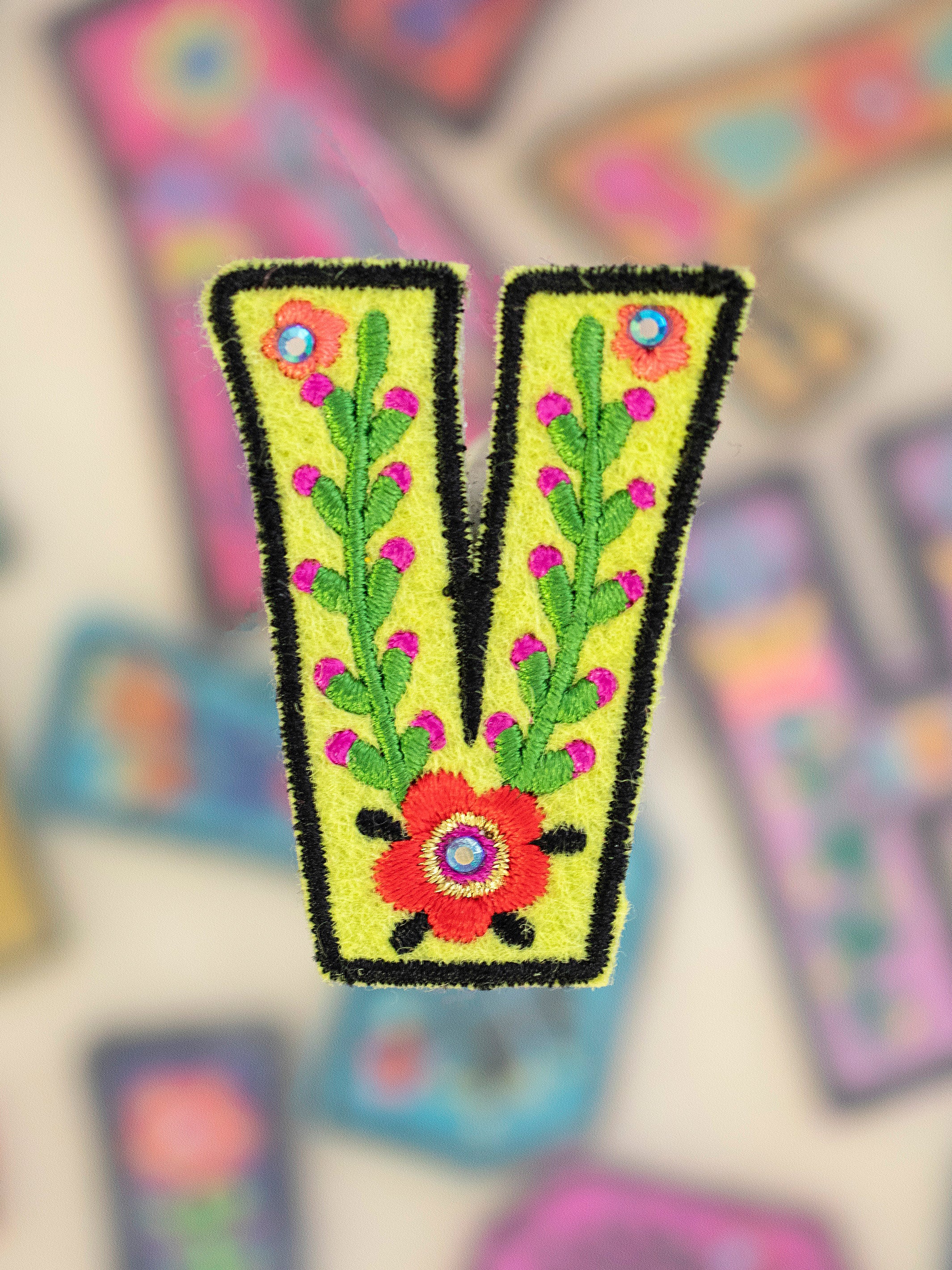 Stick-On Letter Patch - V