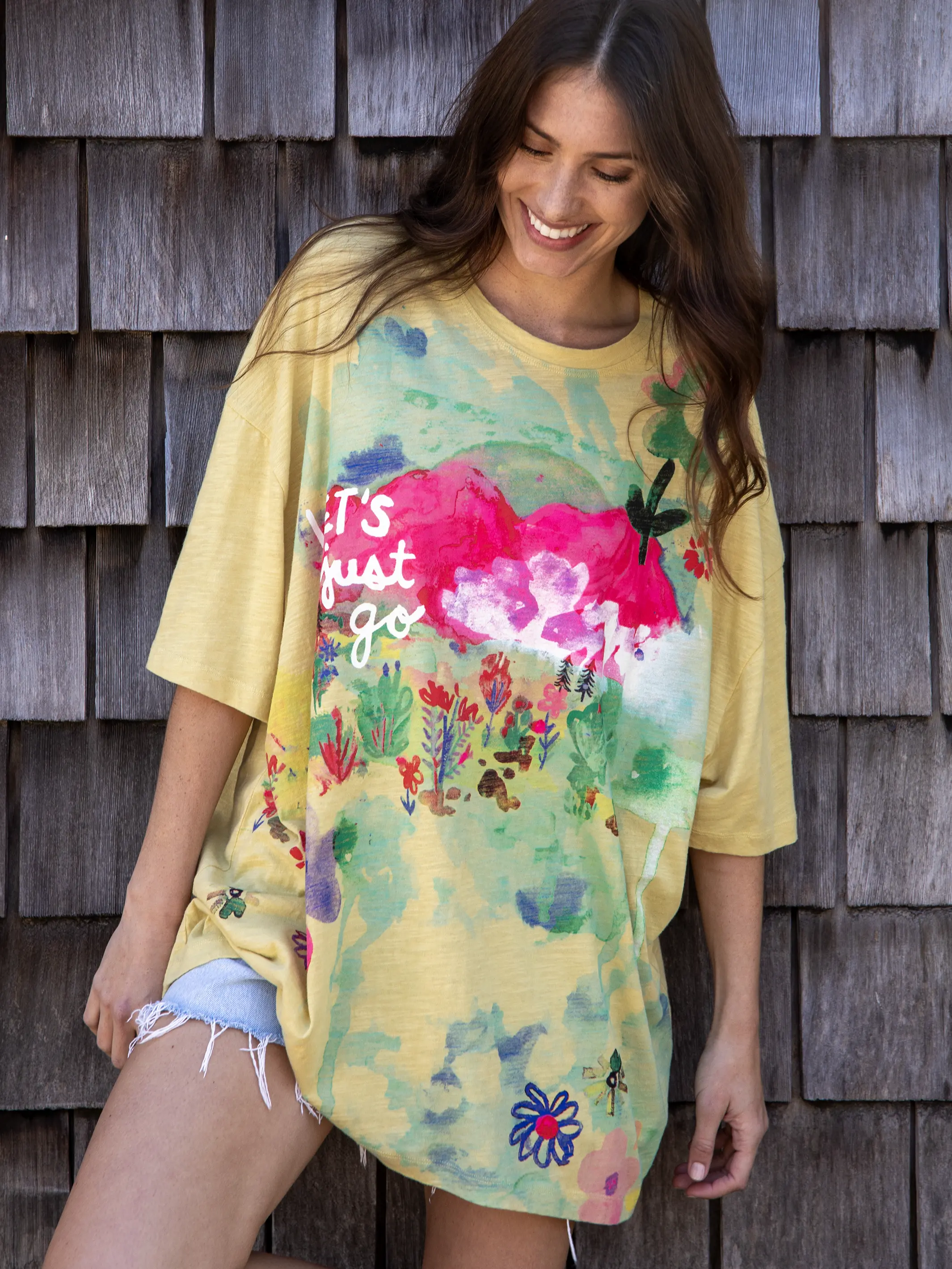 Life Is A Canvas Tee - Let's Just Go Chartreuse