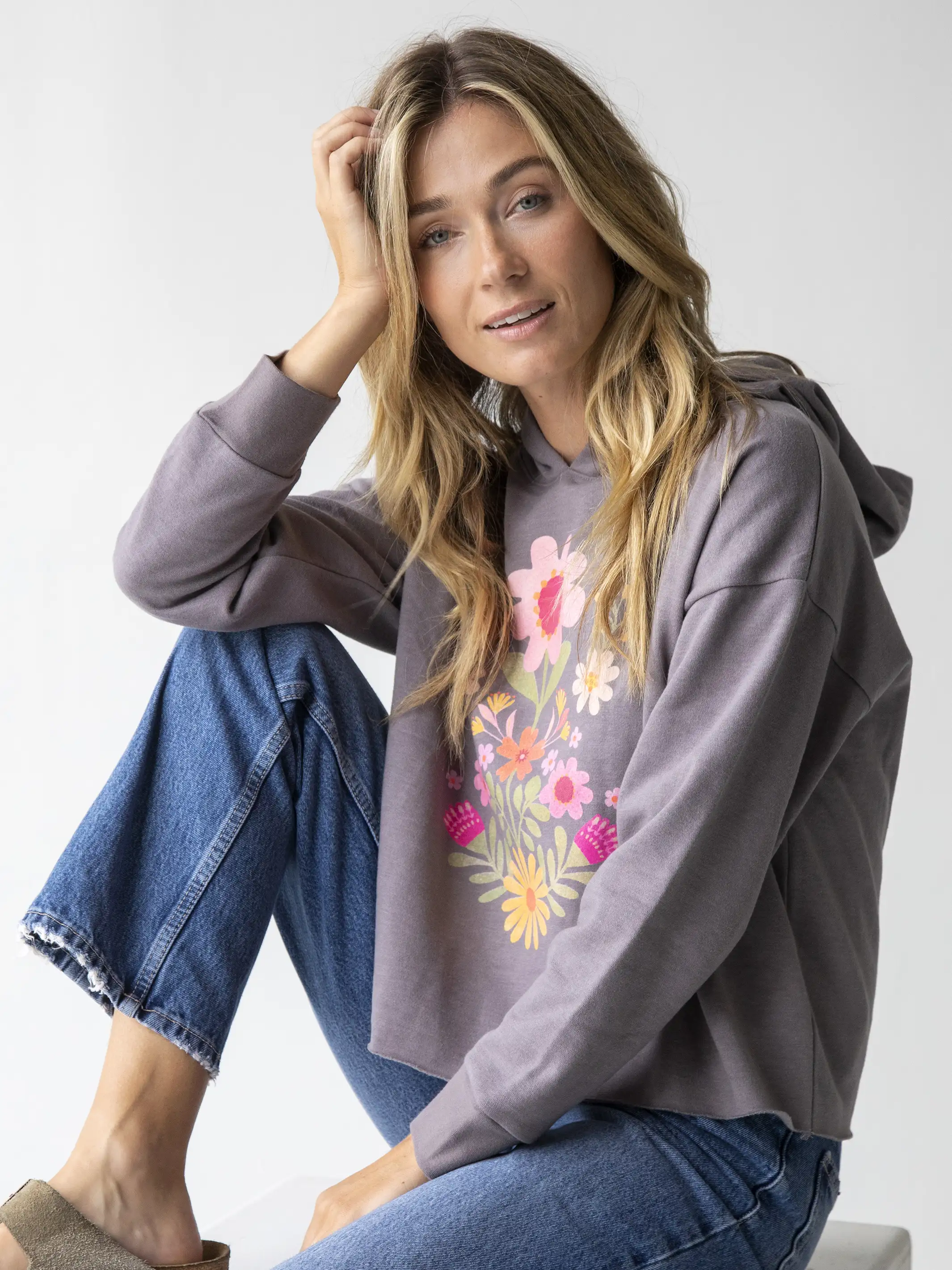 Harlowe Hoodie - Folk Flower