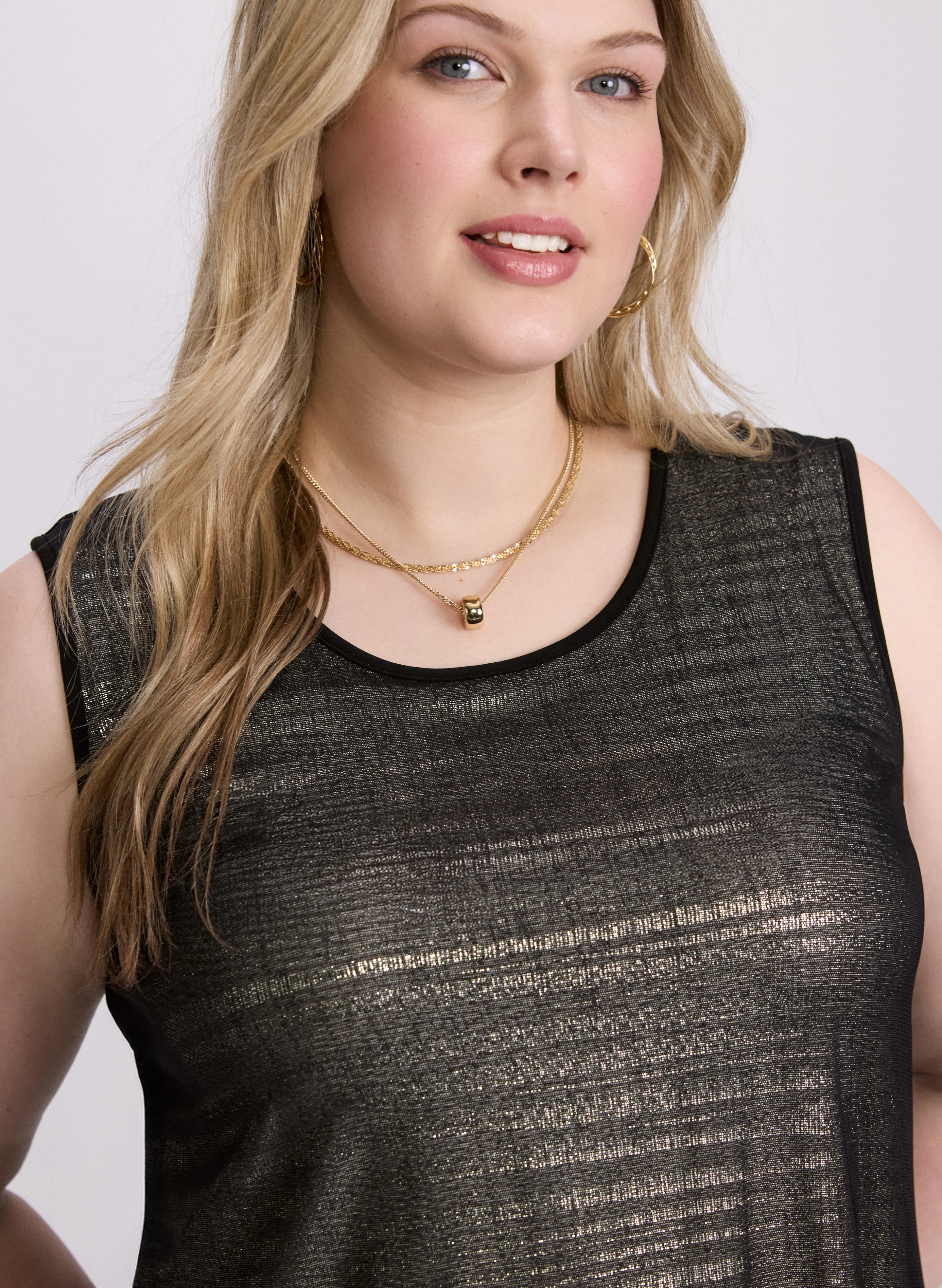 Joseph Ribkoff - Layered Metallic Tank Top