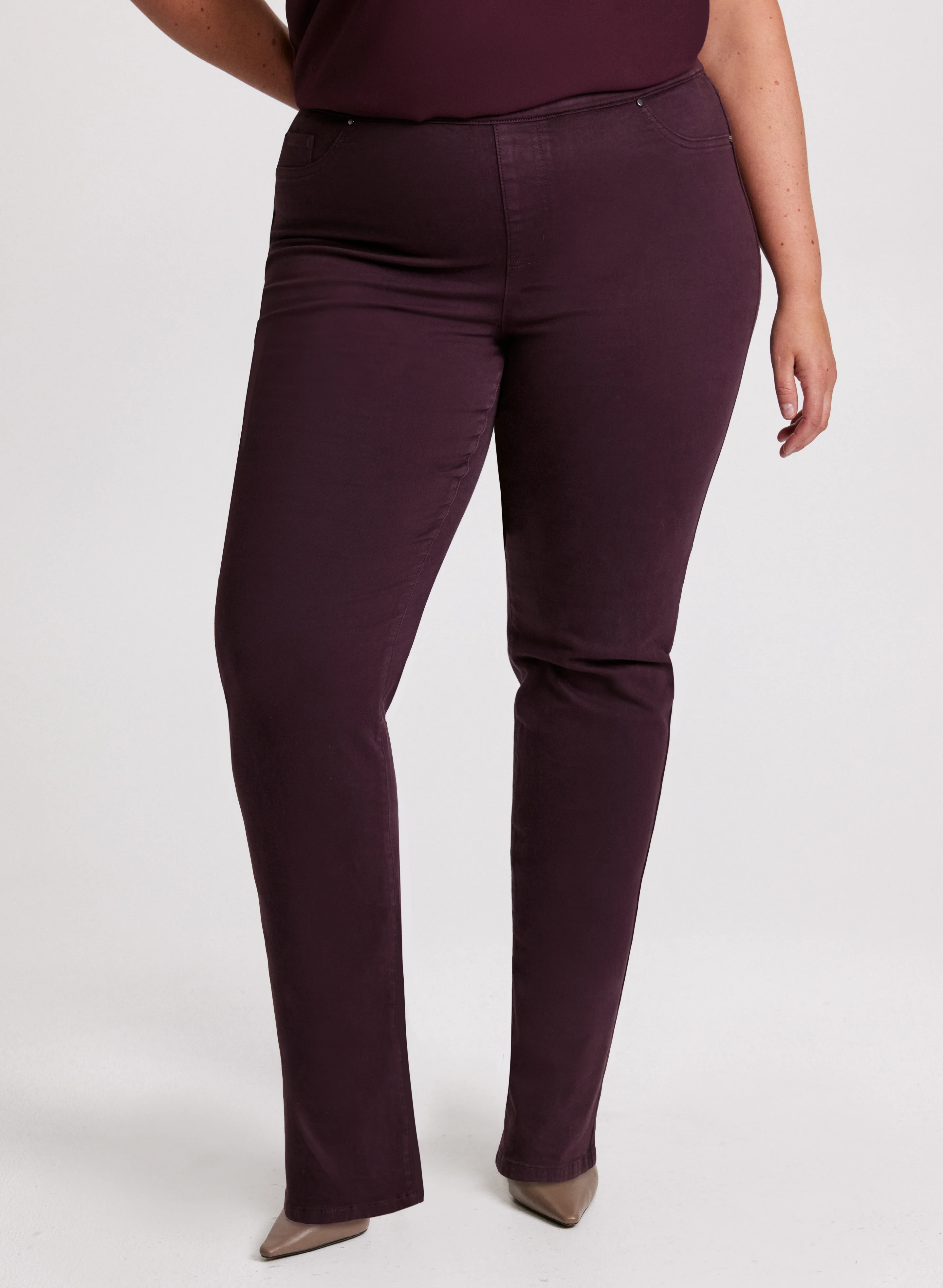 Pull-On Straight Leg Jeans