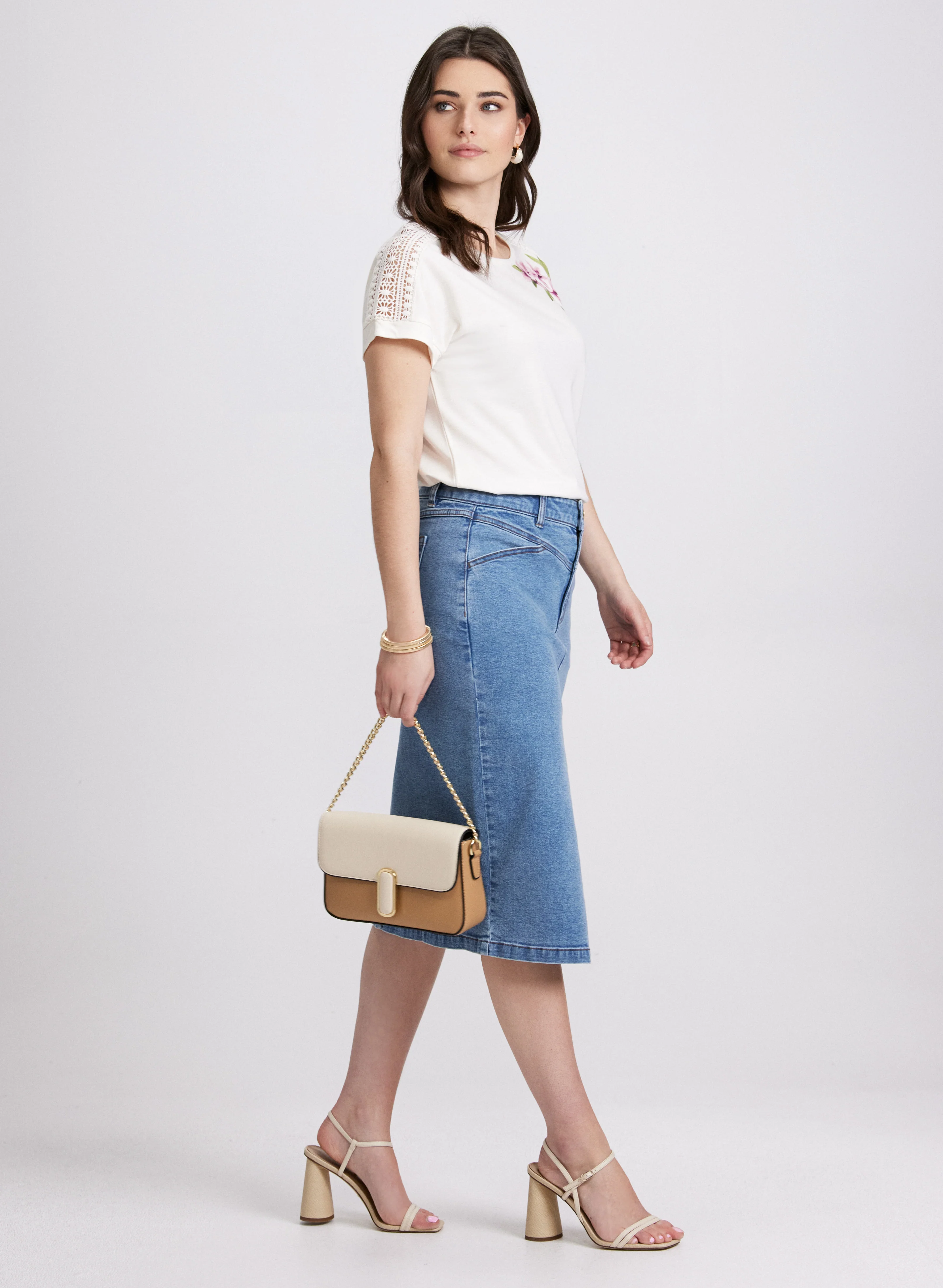 Denim Midi Skirt