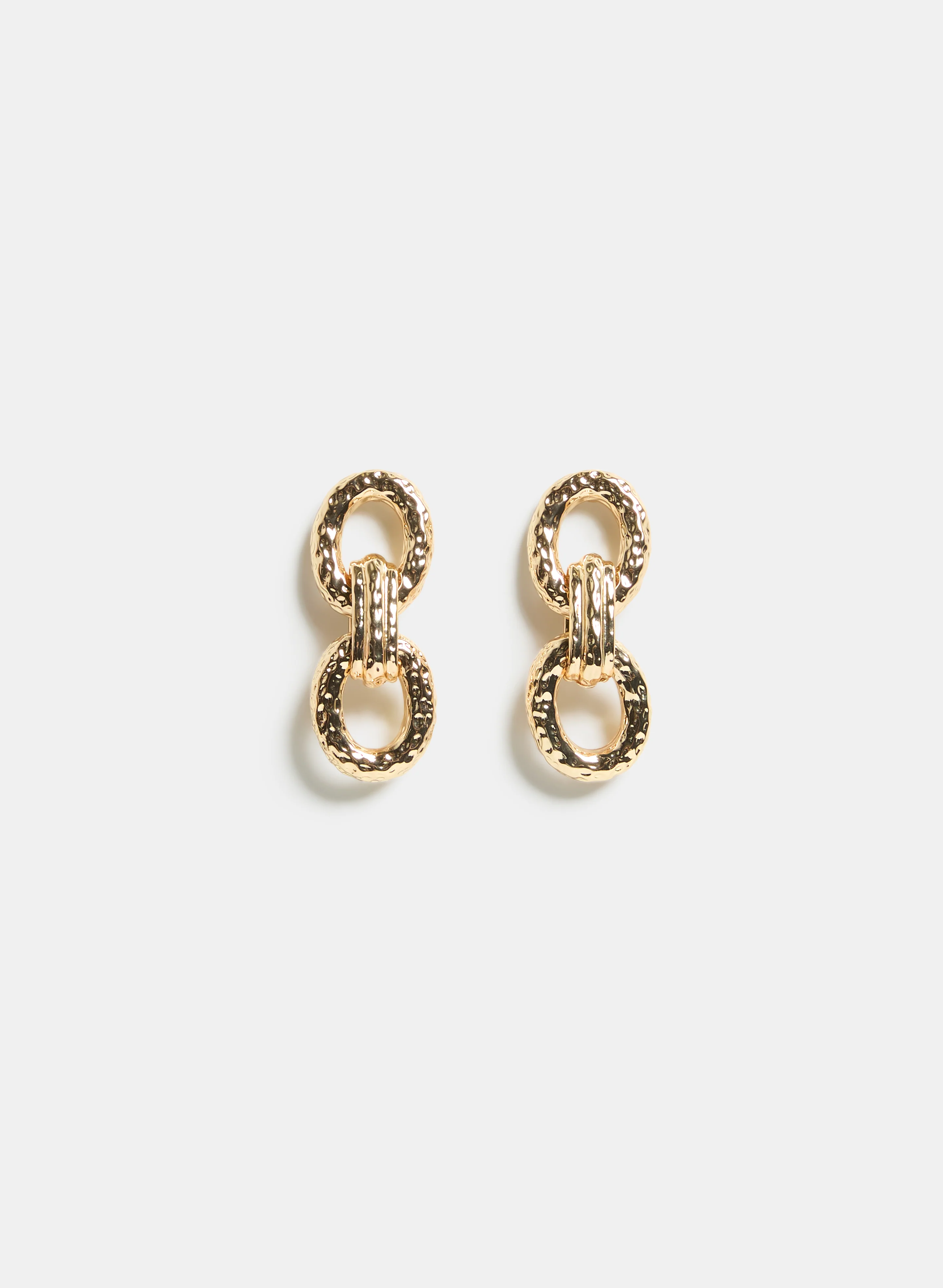 Tiered Hammered Link Earrings
