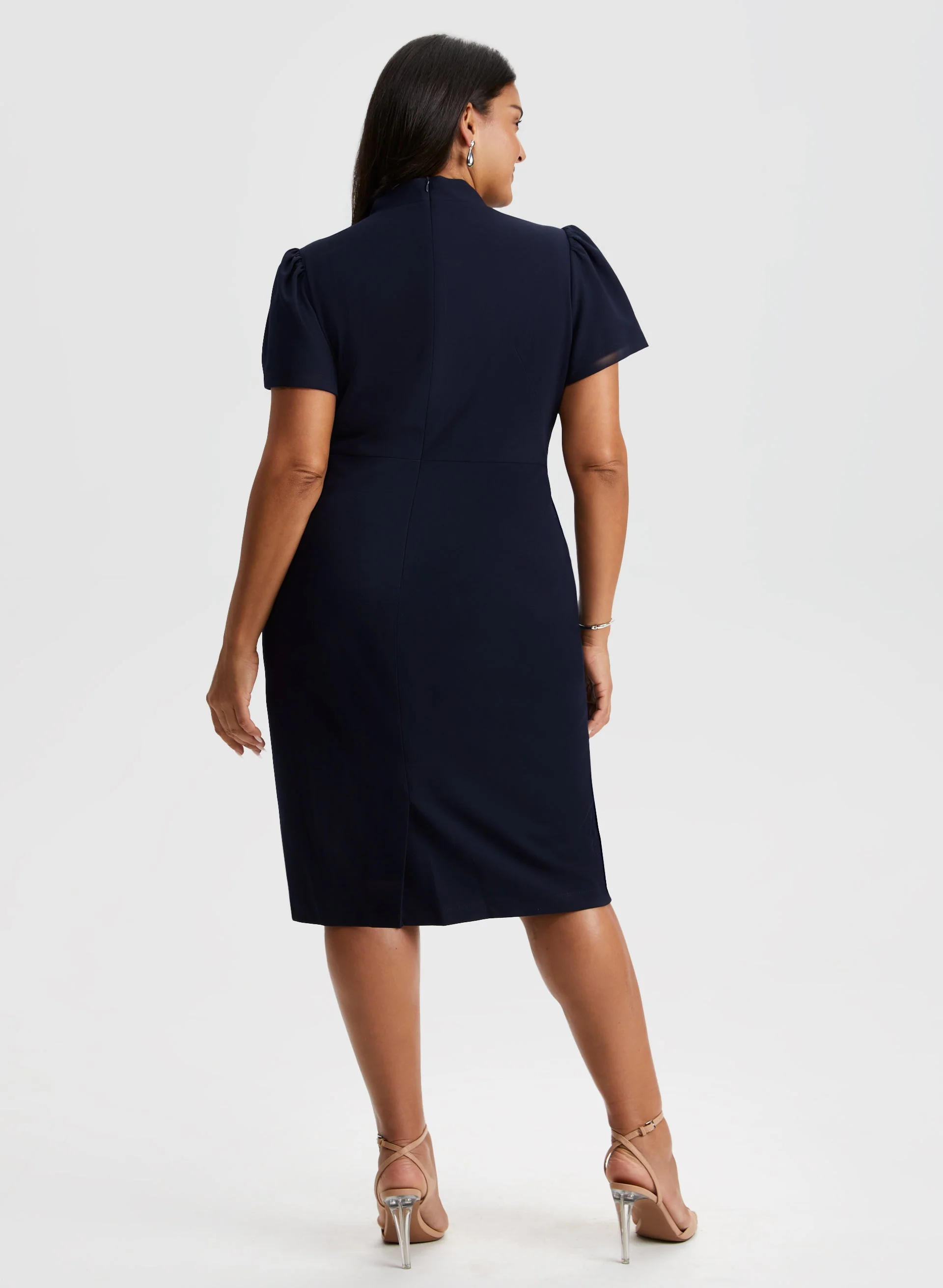Tie Neck Sheath Dress