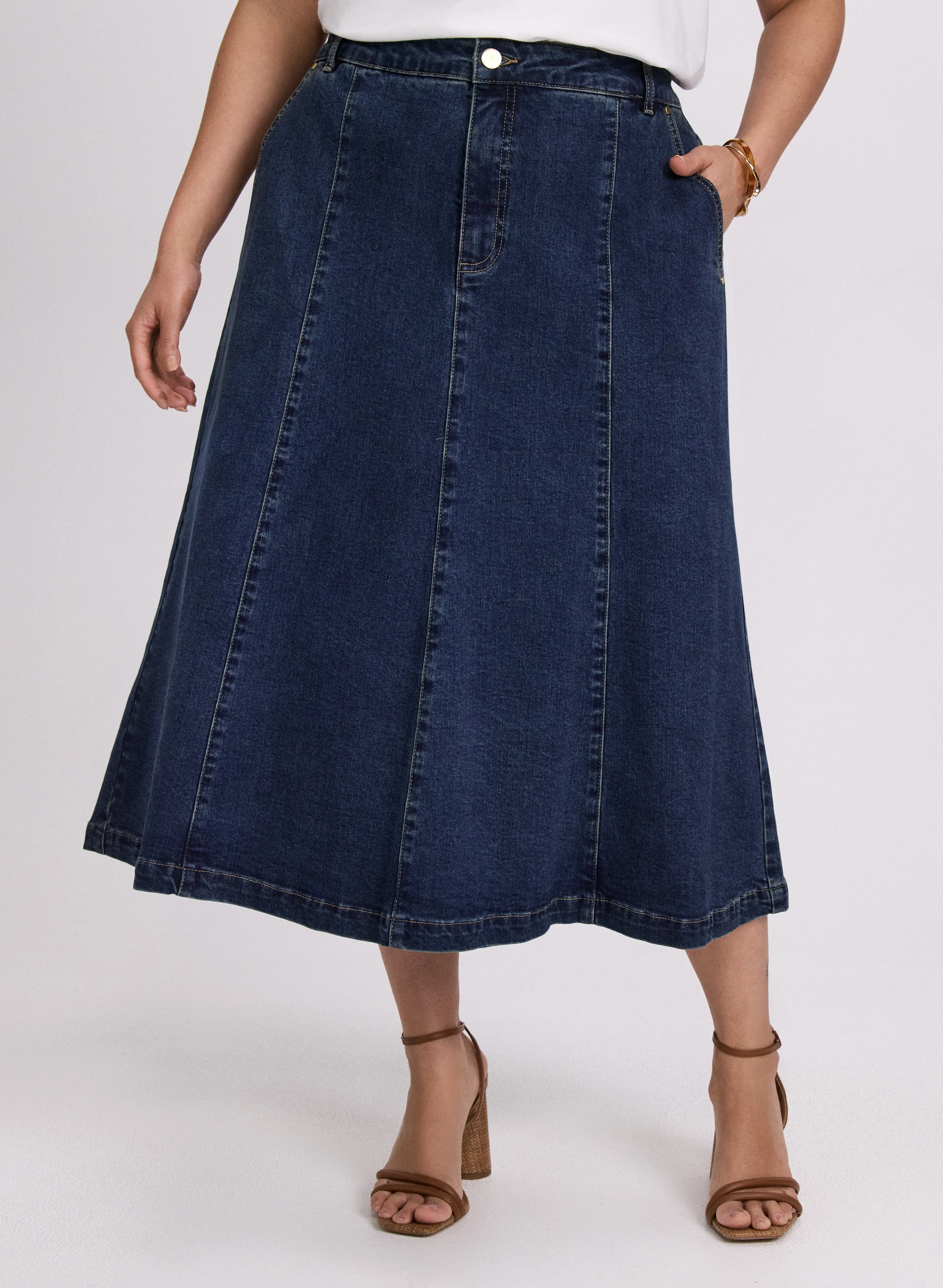 Jean Midi Skirt