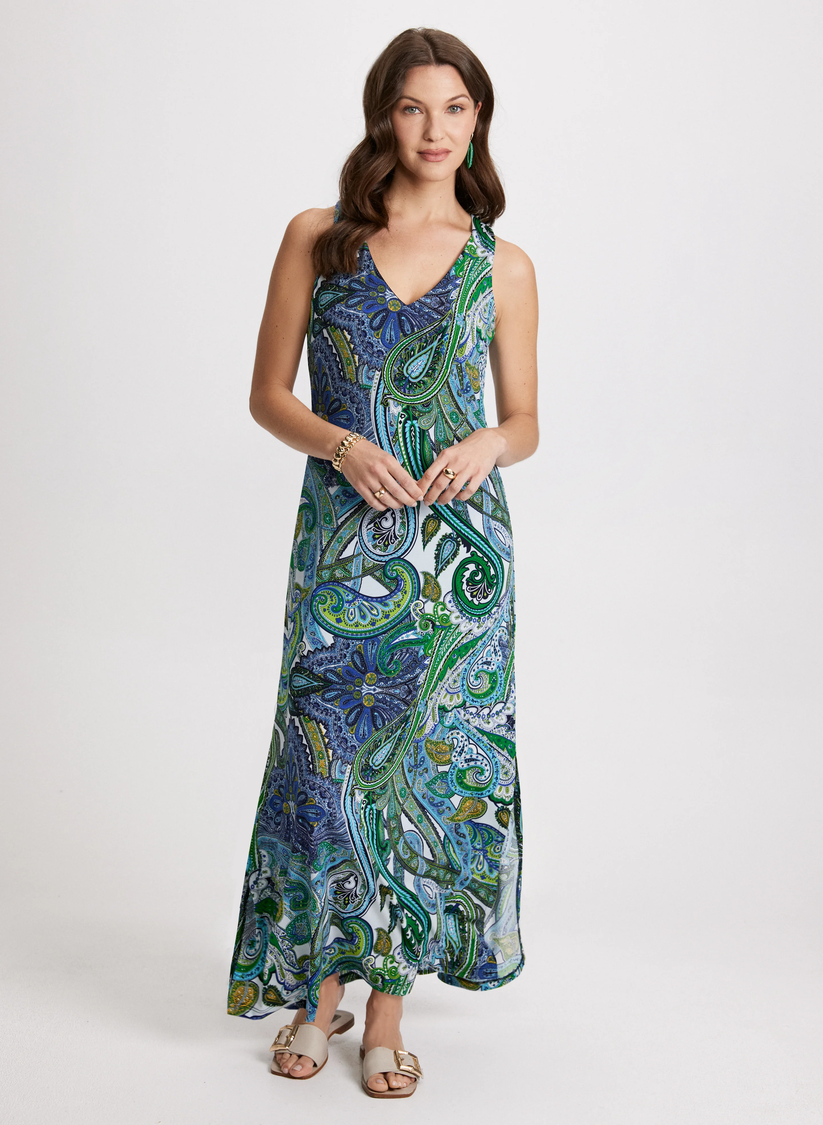 Paisley Print Maxi Dress
