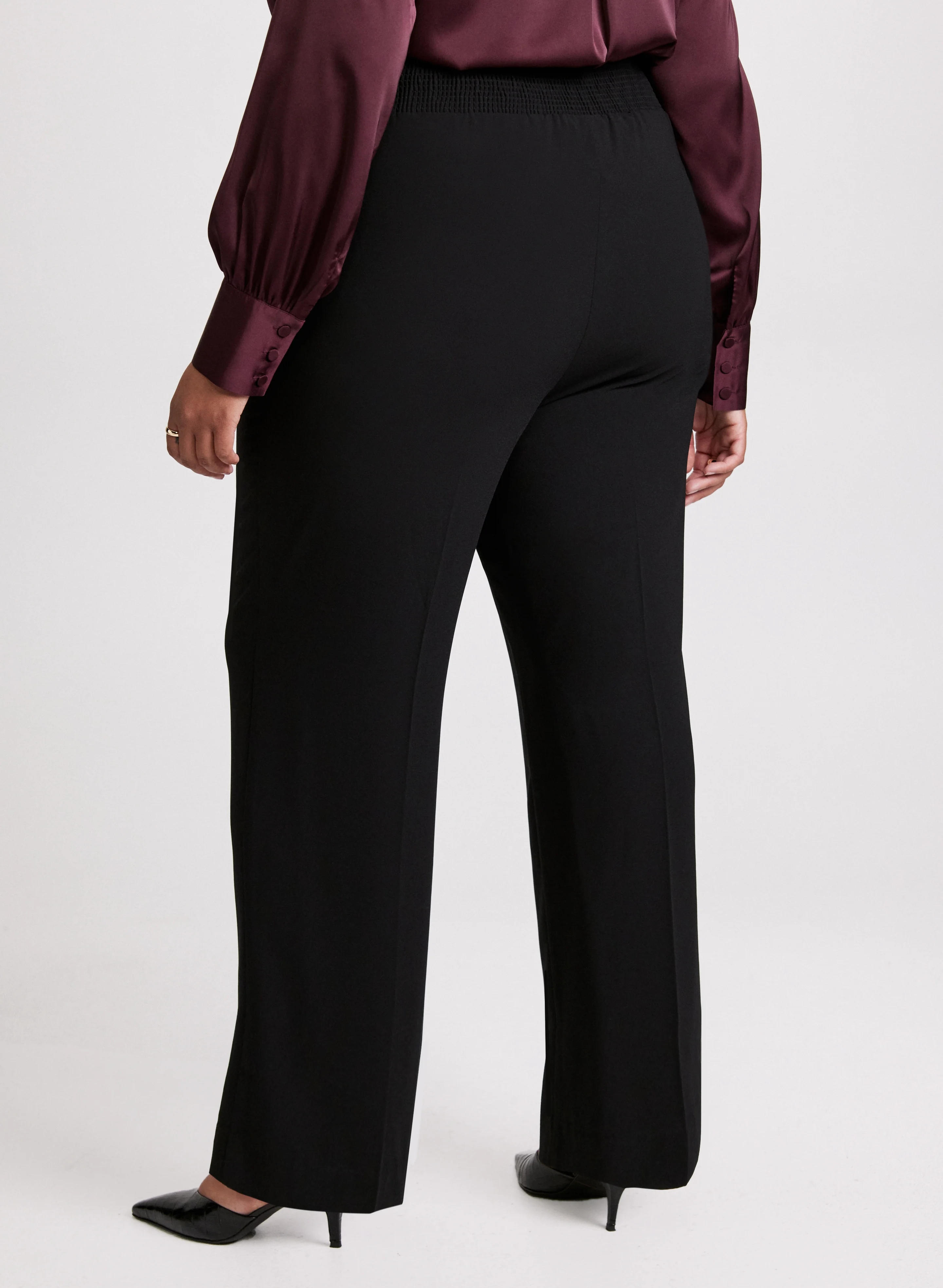 Olivia Button Detail Wide-Leg Pants