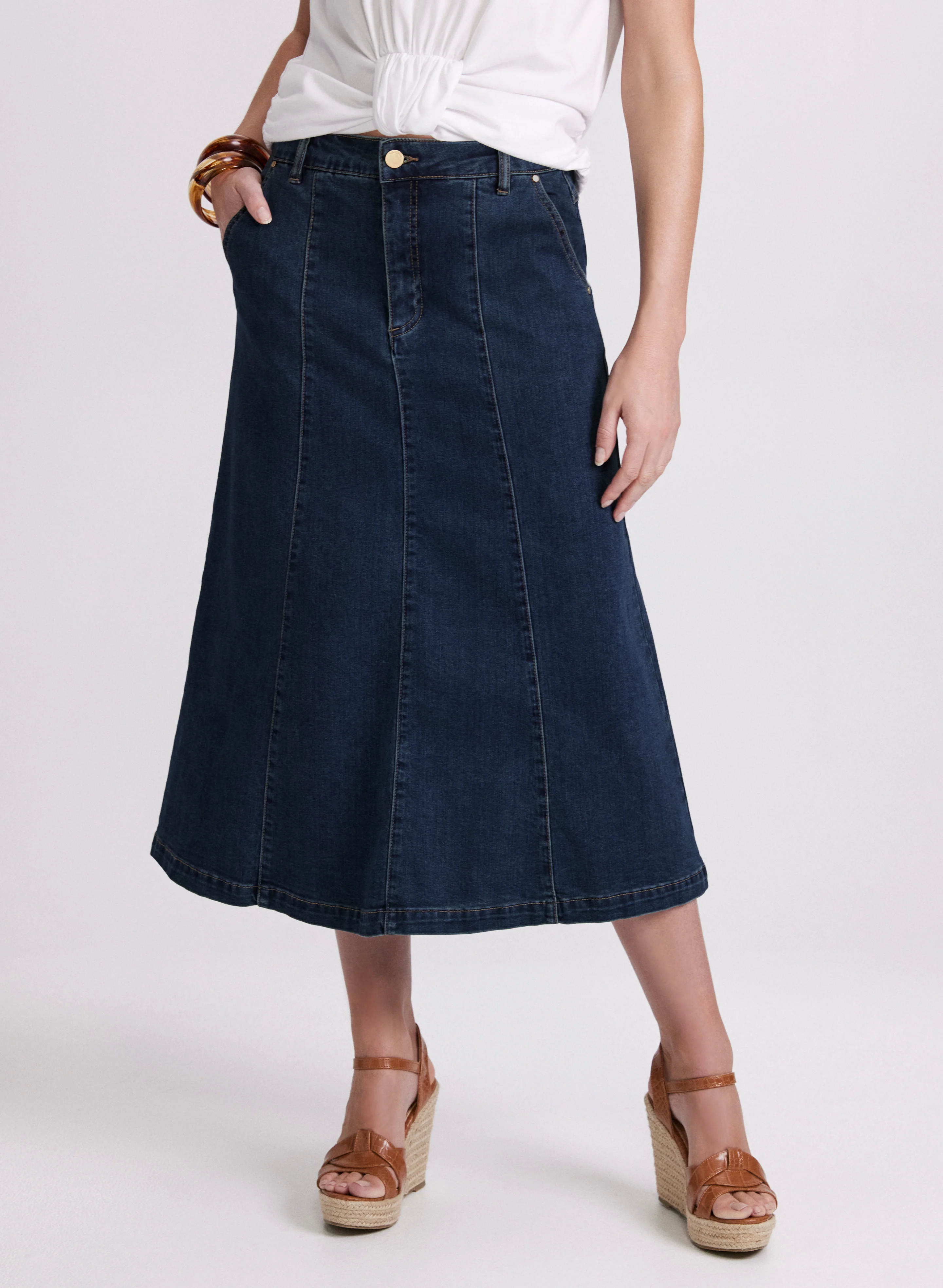Jean Midi Skirt
