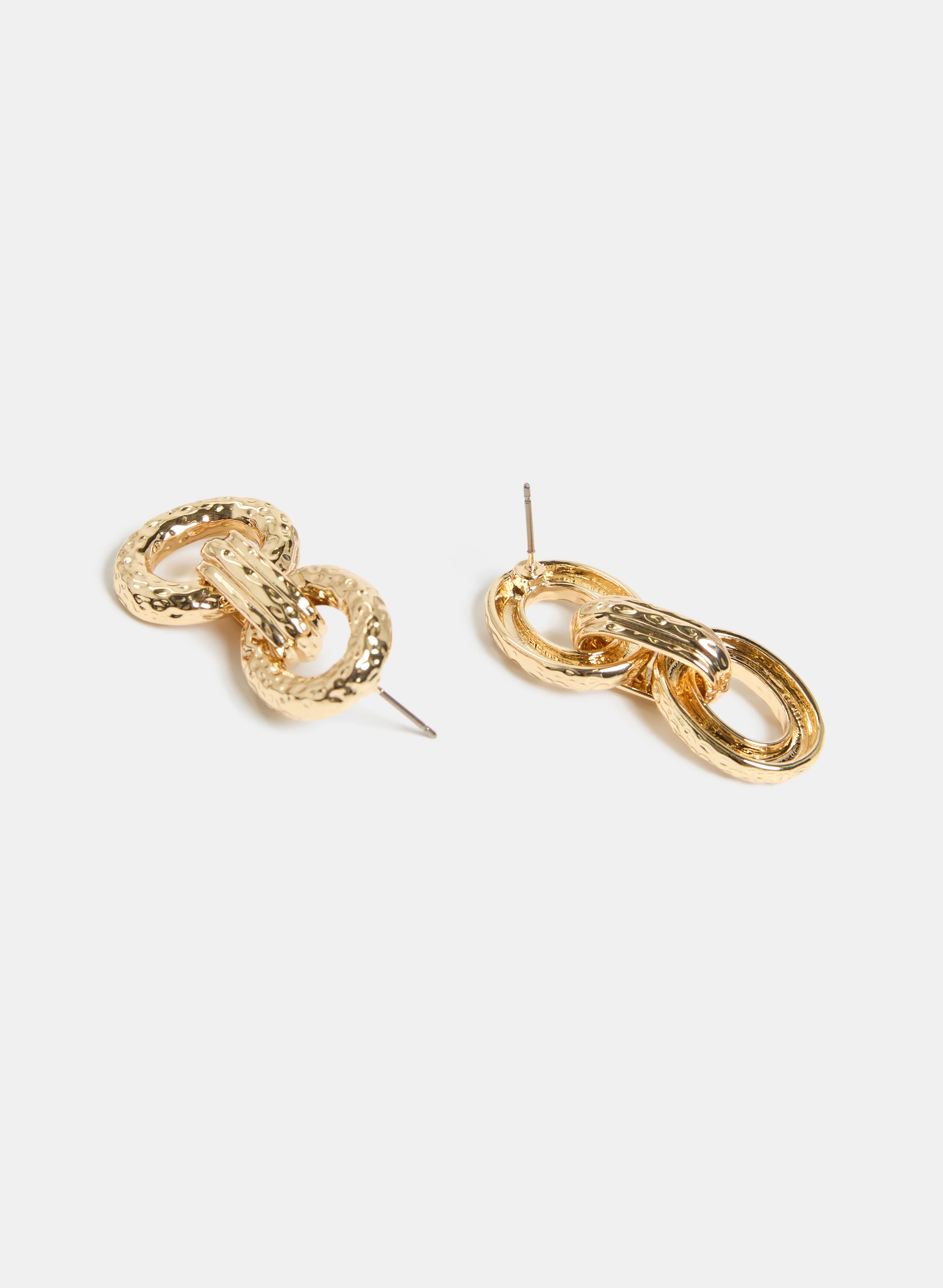 Tiered Hammered Link Earrings