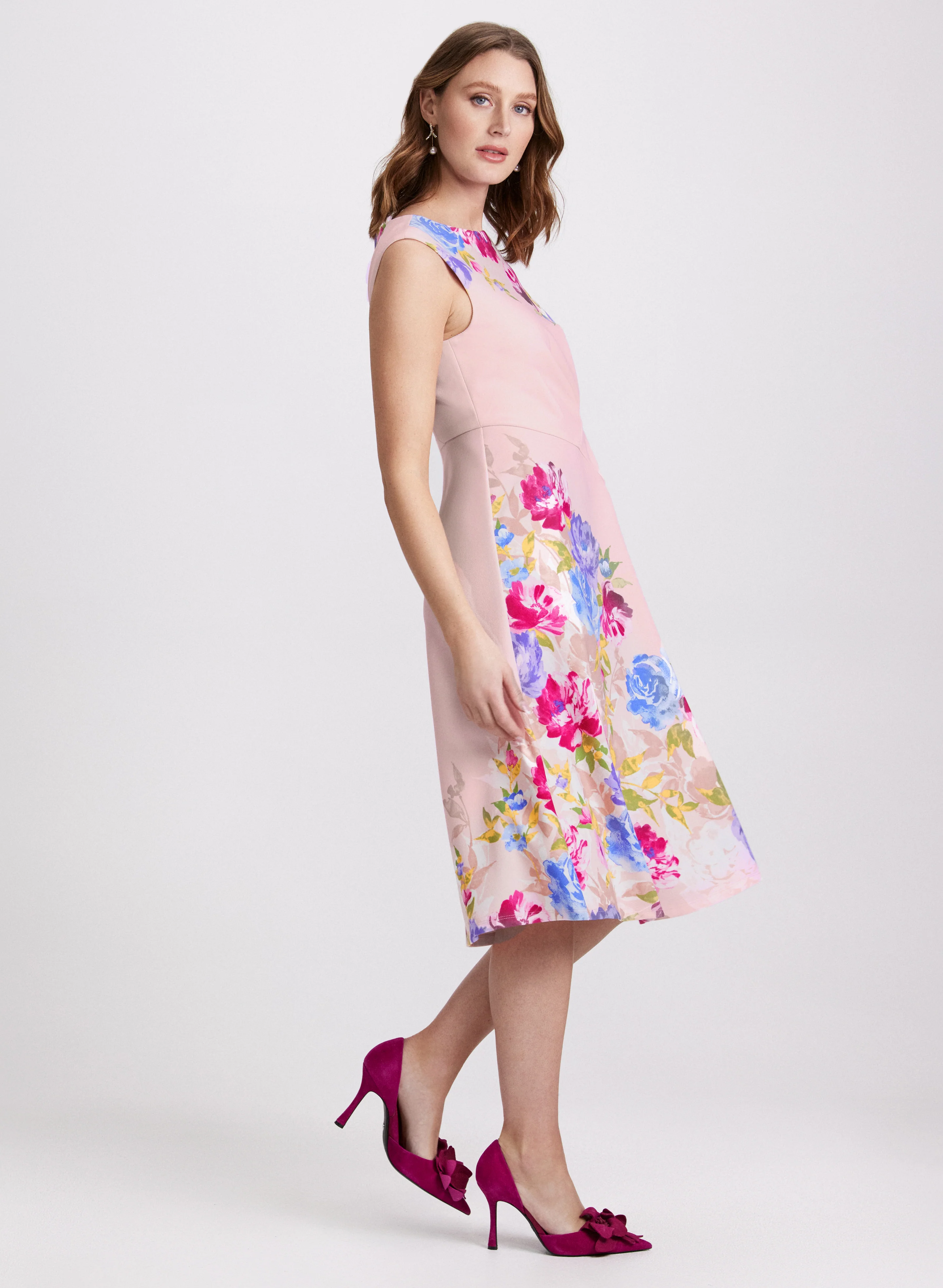 Floral Placement Print Dress