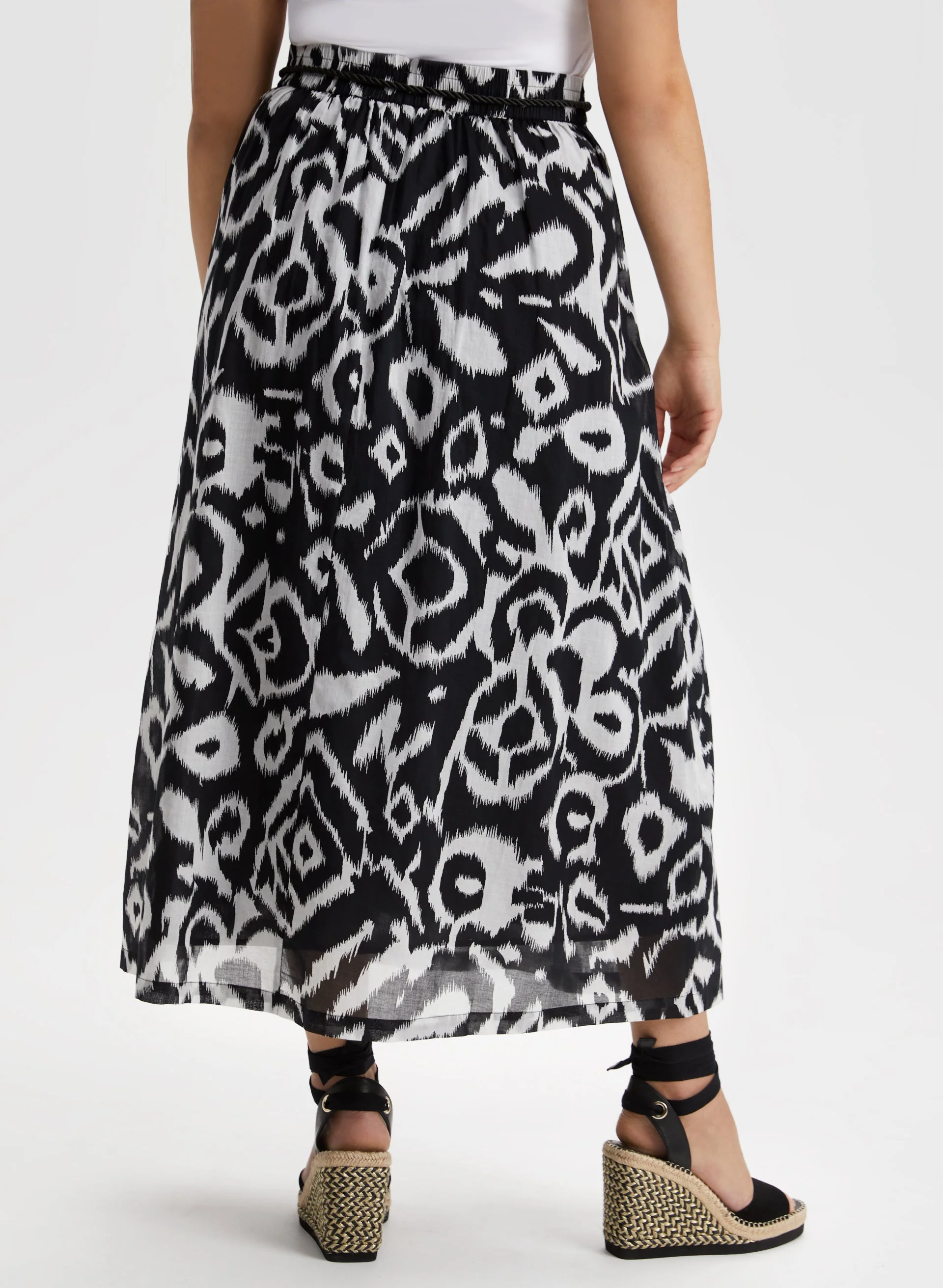 Abstract Print Maxi Skirt