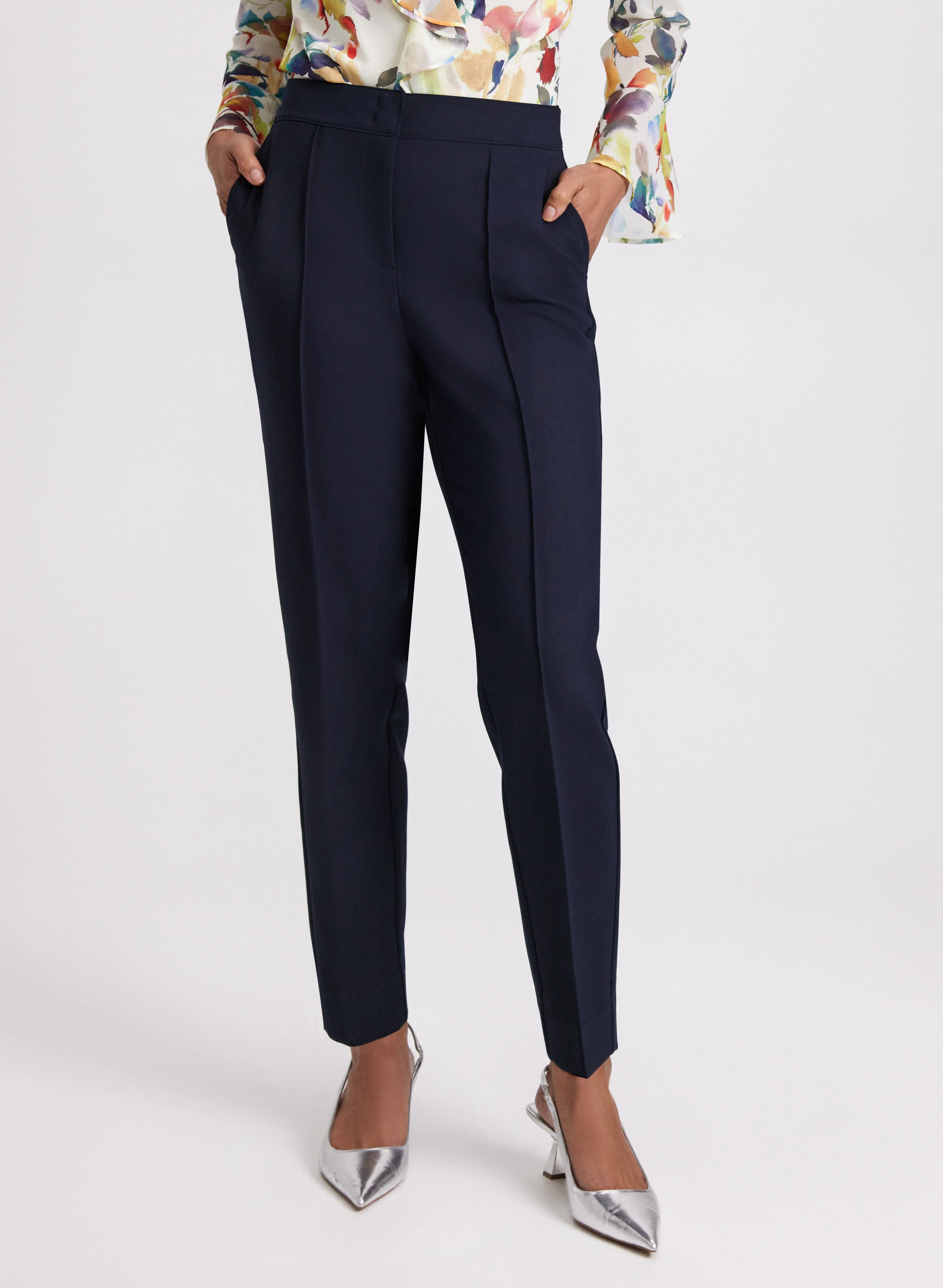 Emma Seamed Slim-Leg Pants