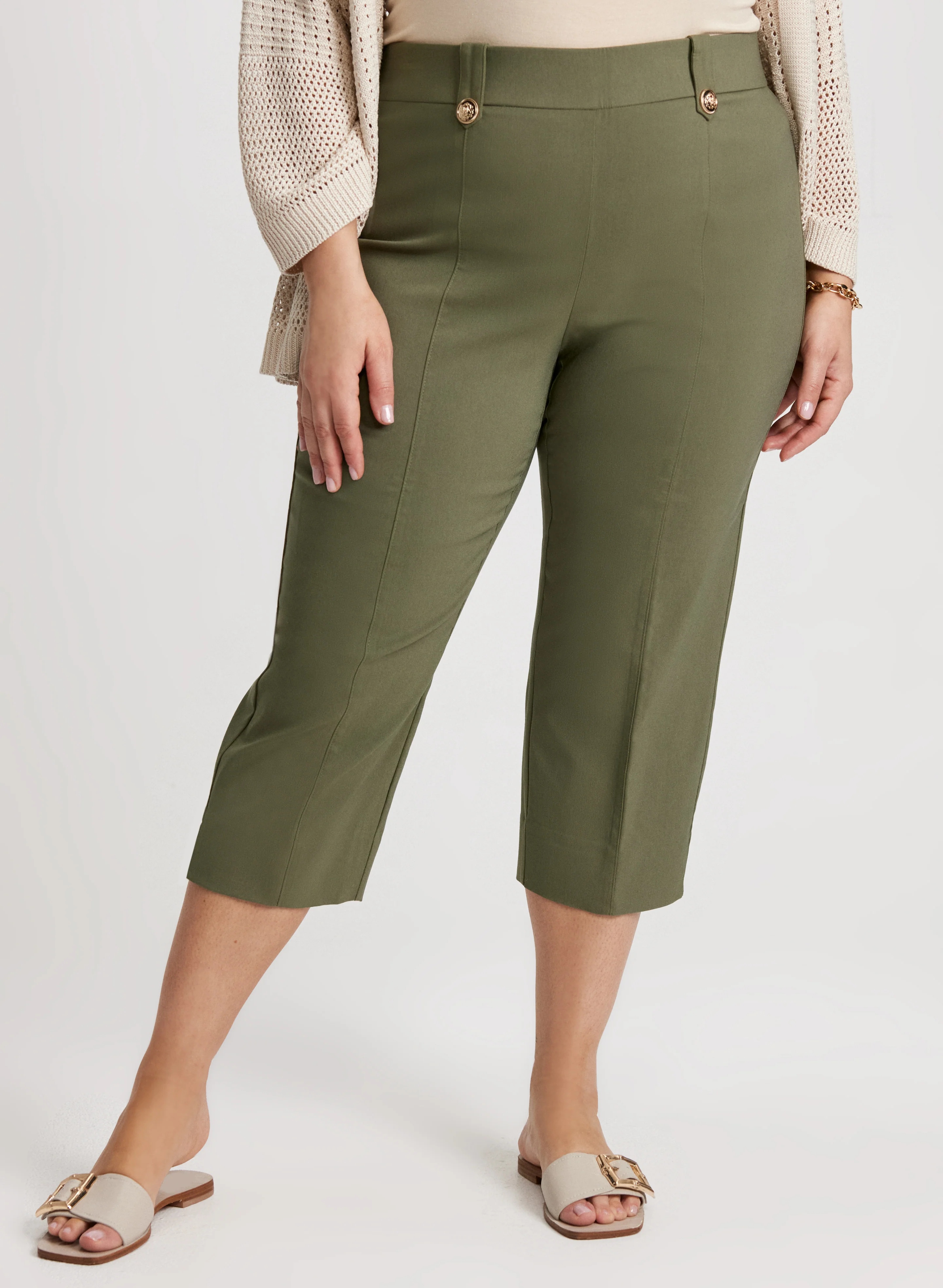 Side Slit Pull-On Capris