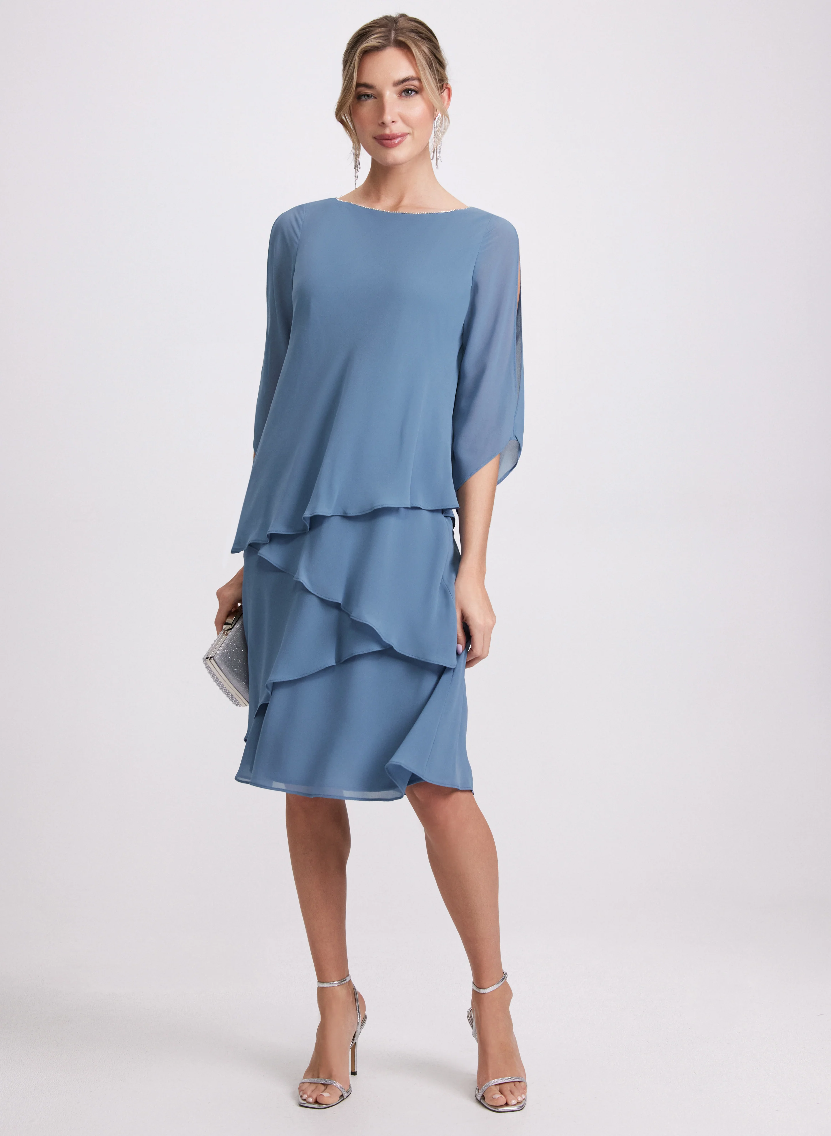 Tiered Split Sleeve Dress