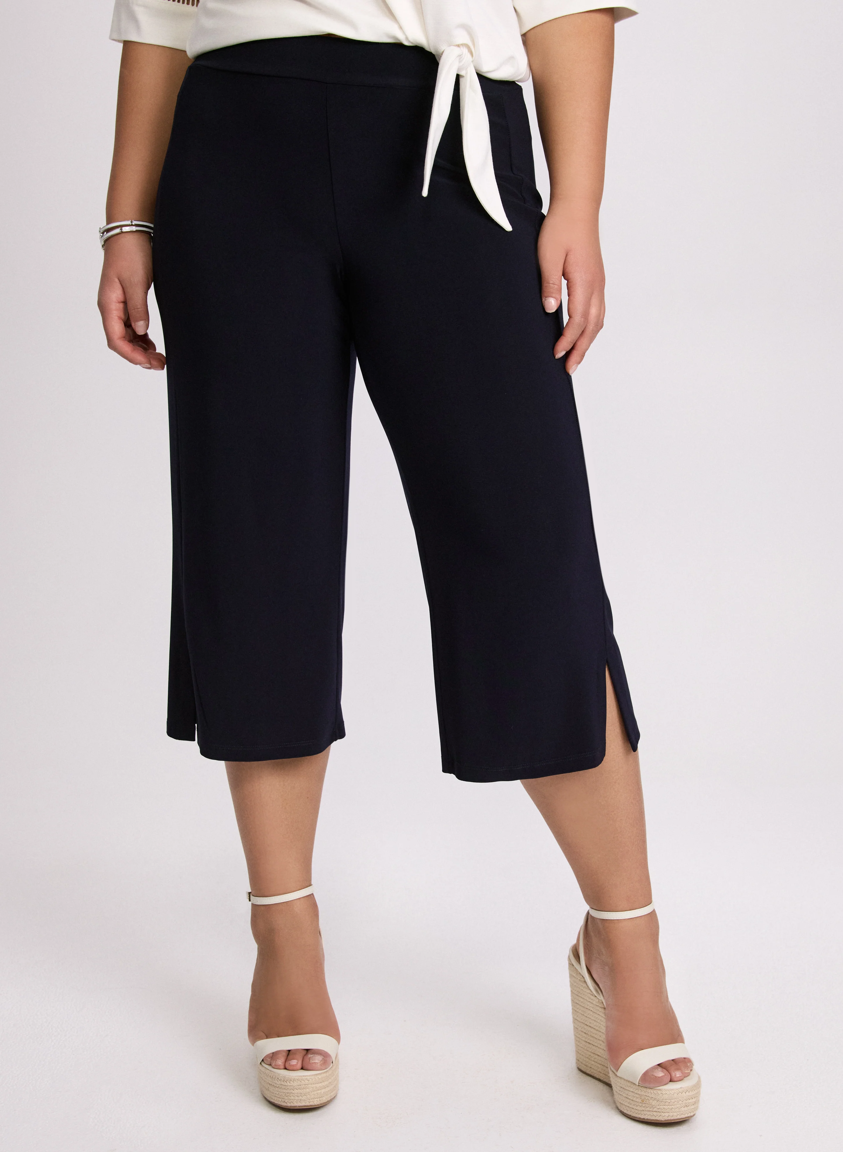 Side Slit Pull-On Capris