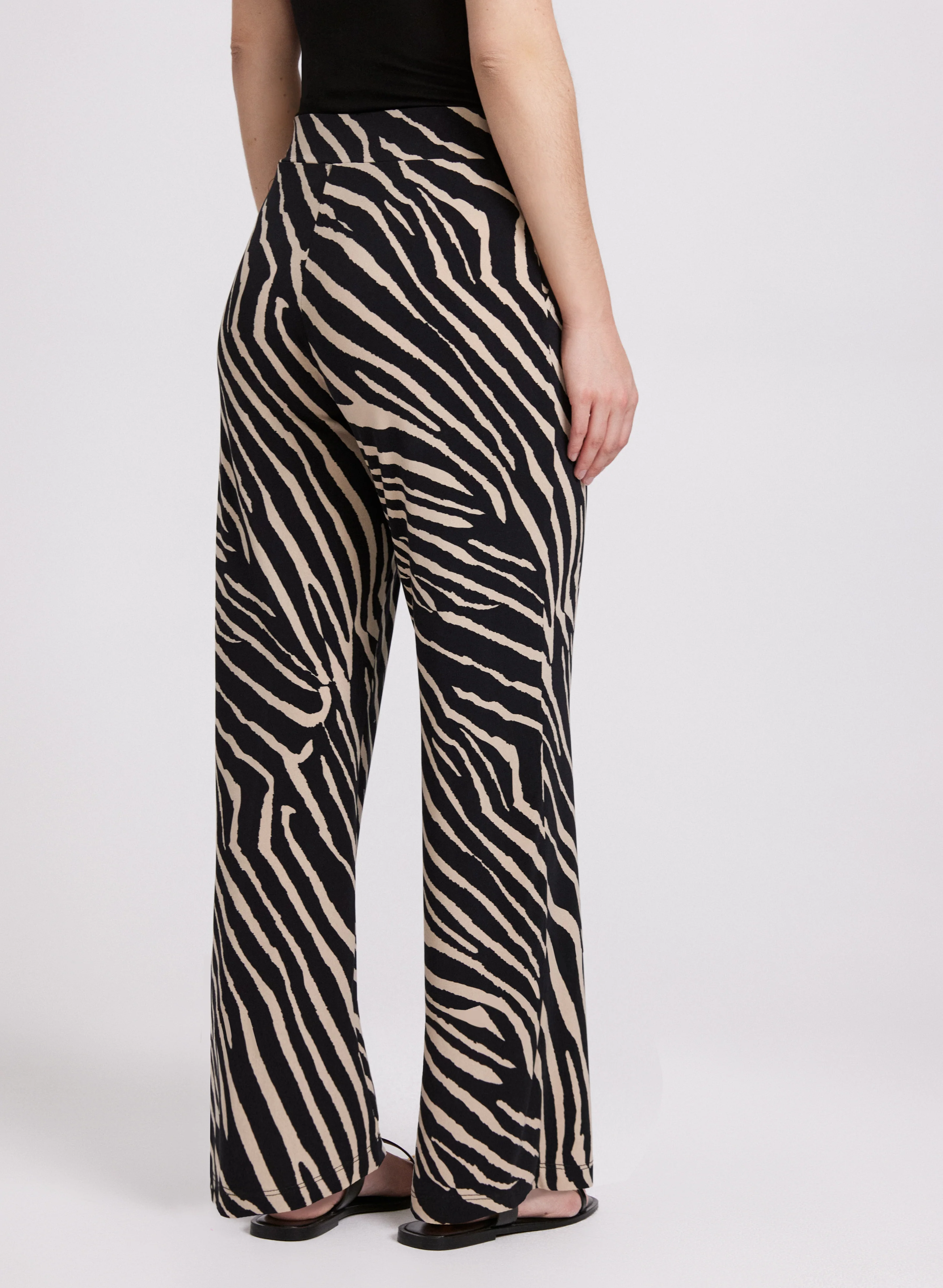 Olivia Zebra Print Wide-Leg Pants
