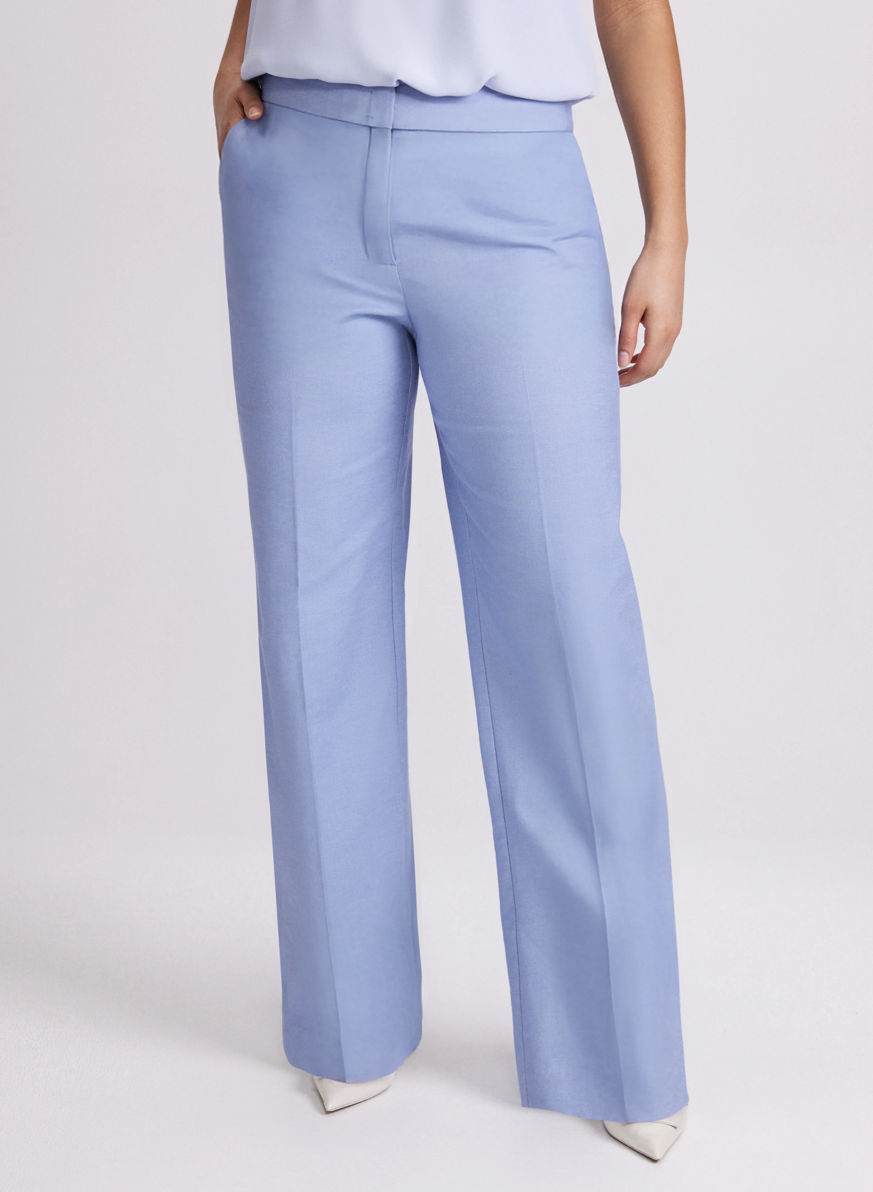 Olivia Chambray Wide-Leg Pants