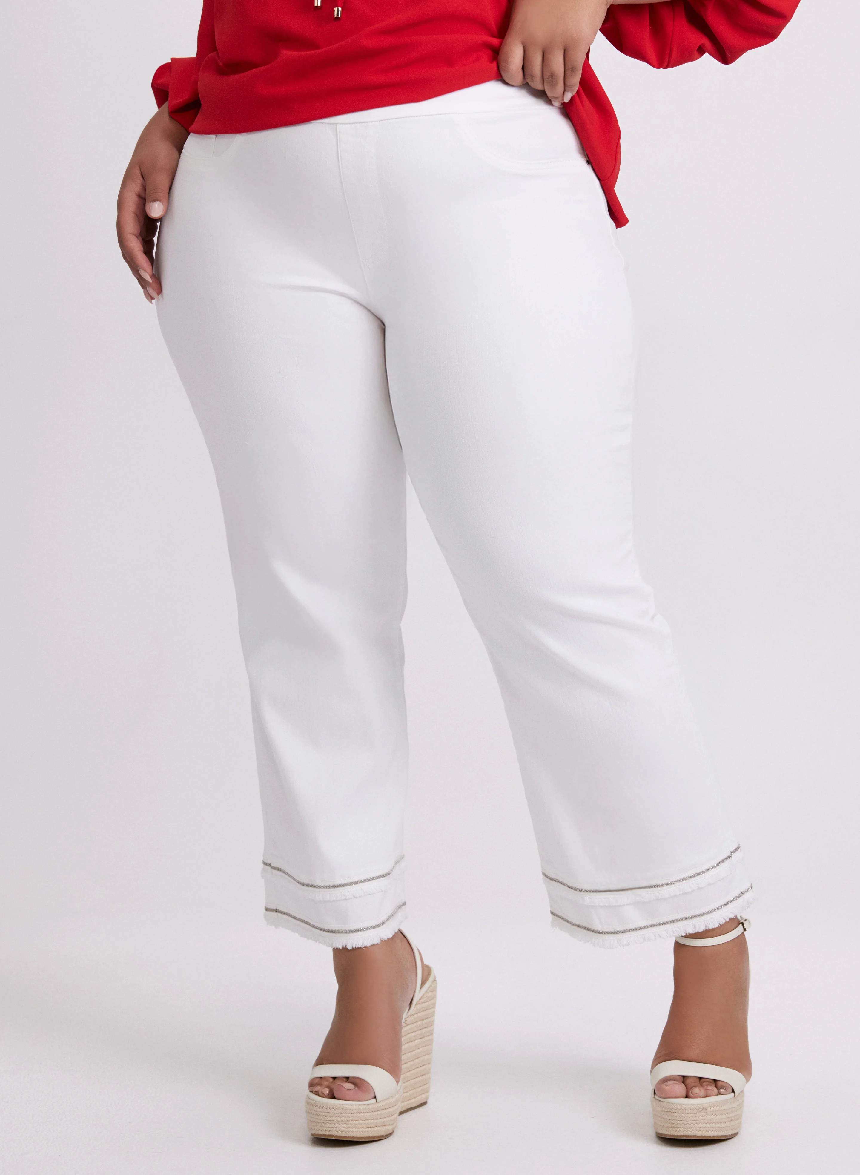 Joseph Ribkoff - Stone Trim Flare-Leg Jeans