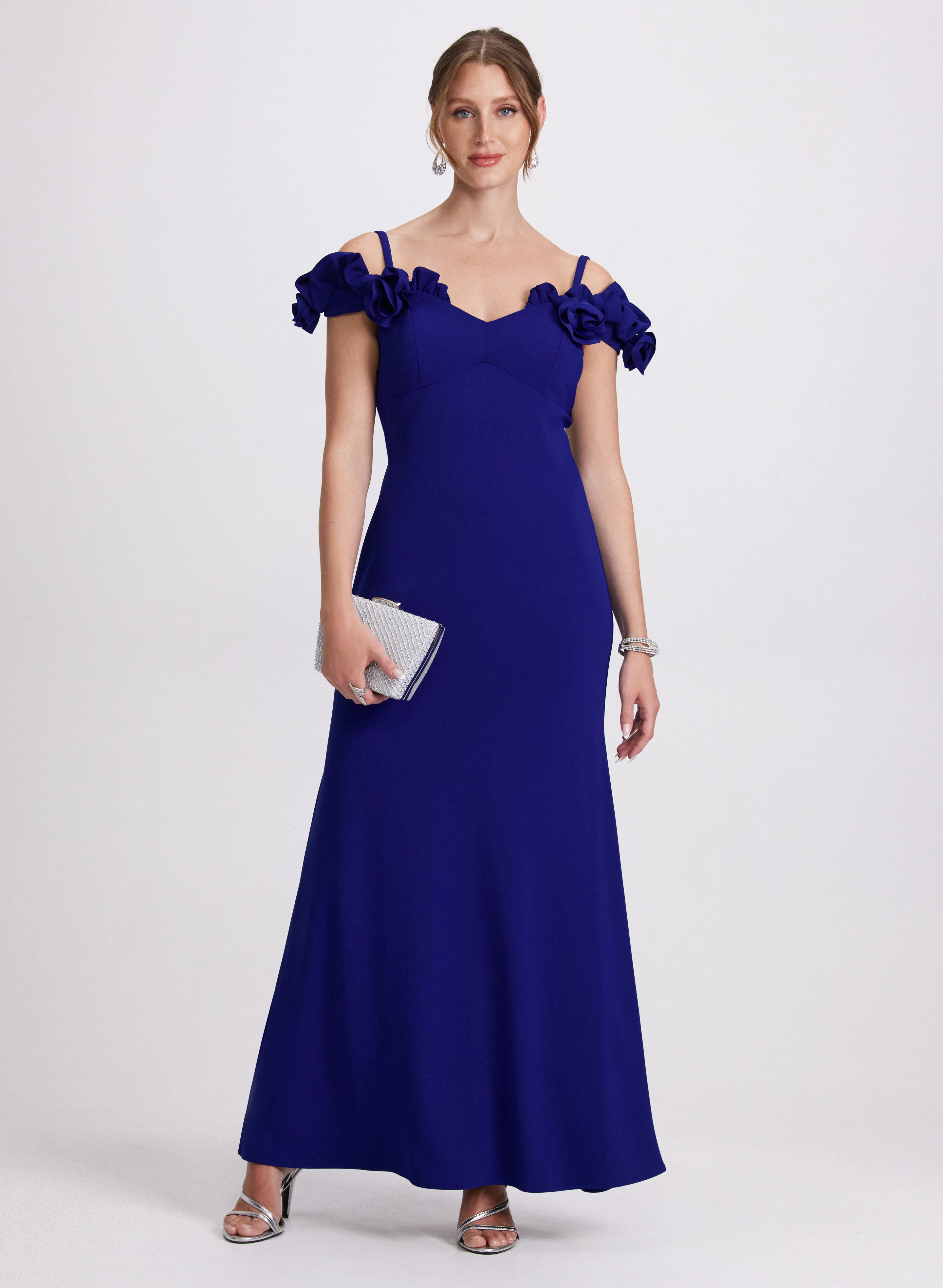 Rosette Appliqué Dress