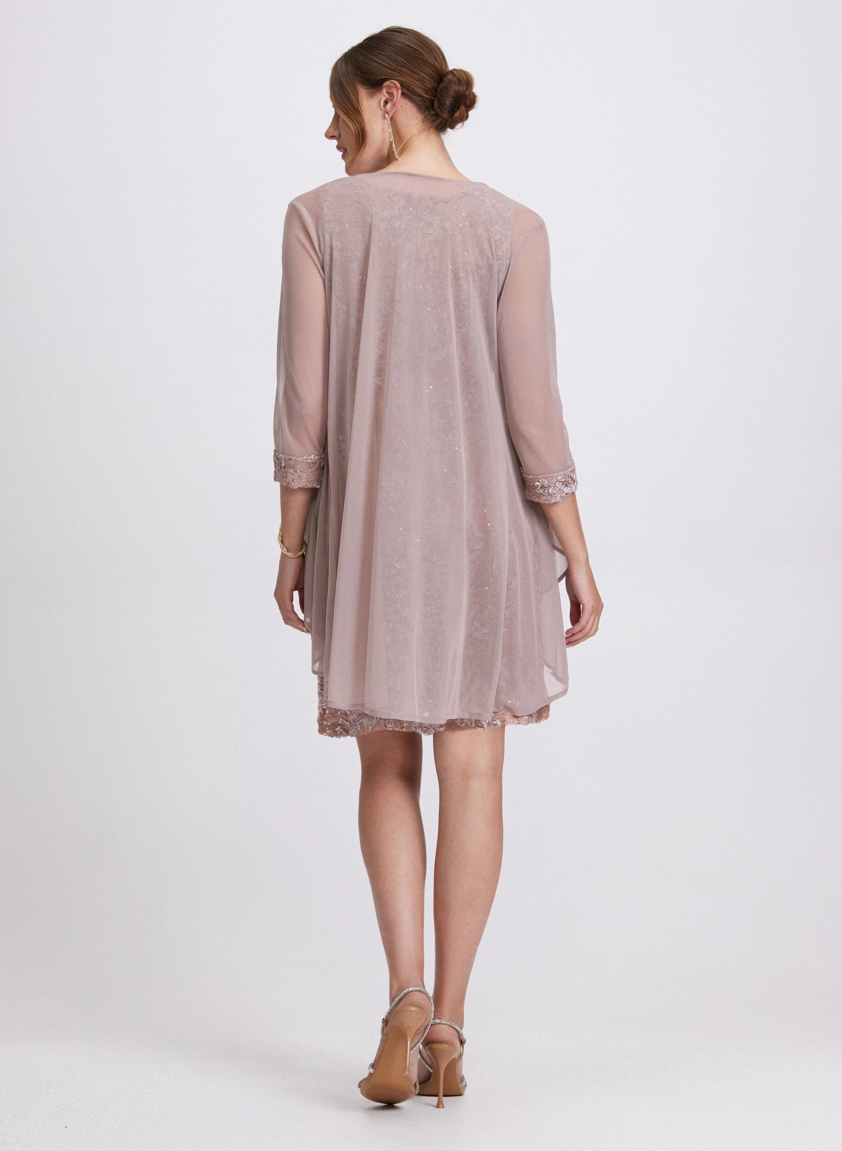 Soutache Embroidered Dress & Jacket Set