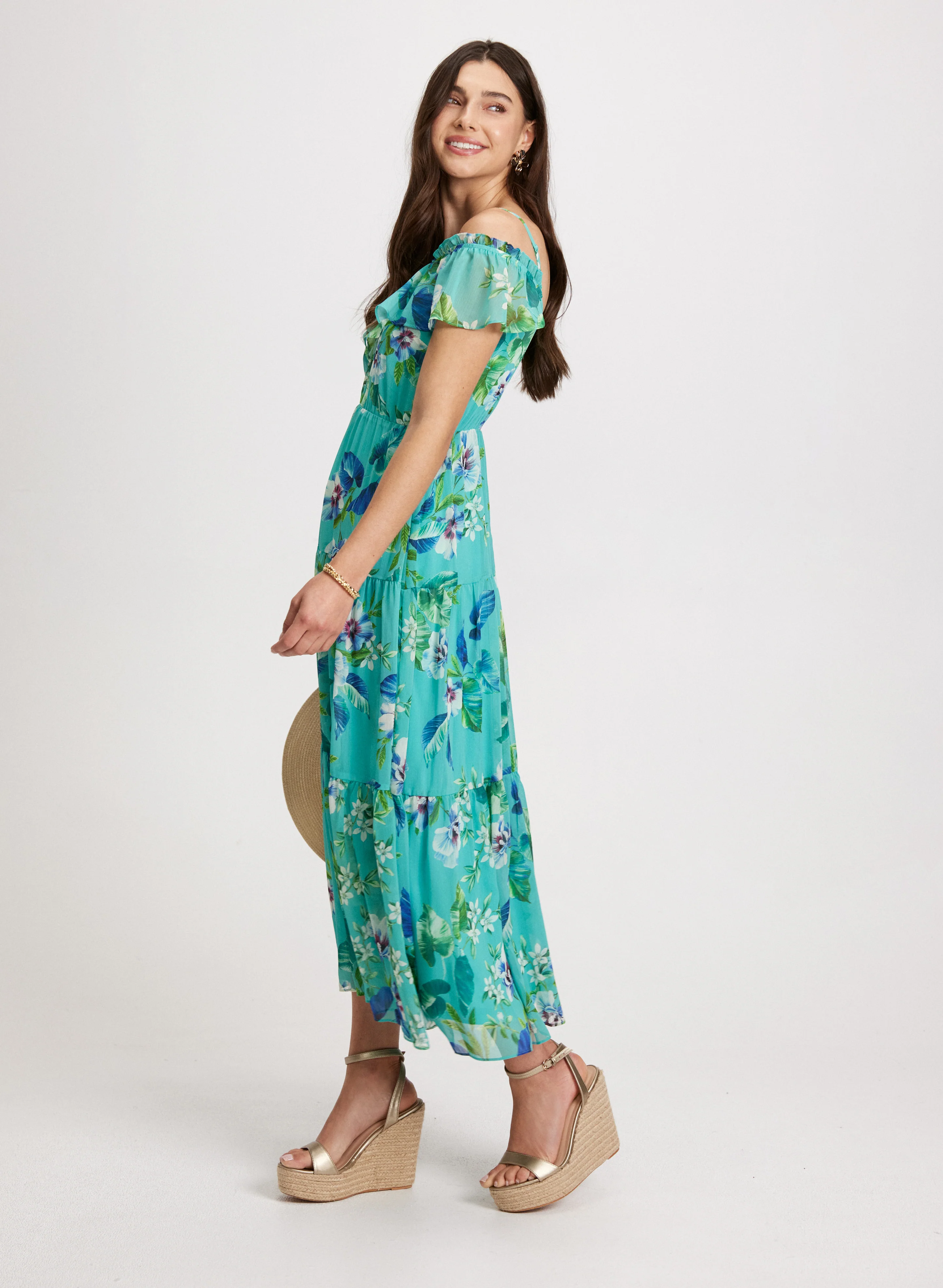 Floral Chiffon Maxi Dress