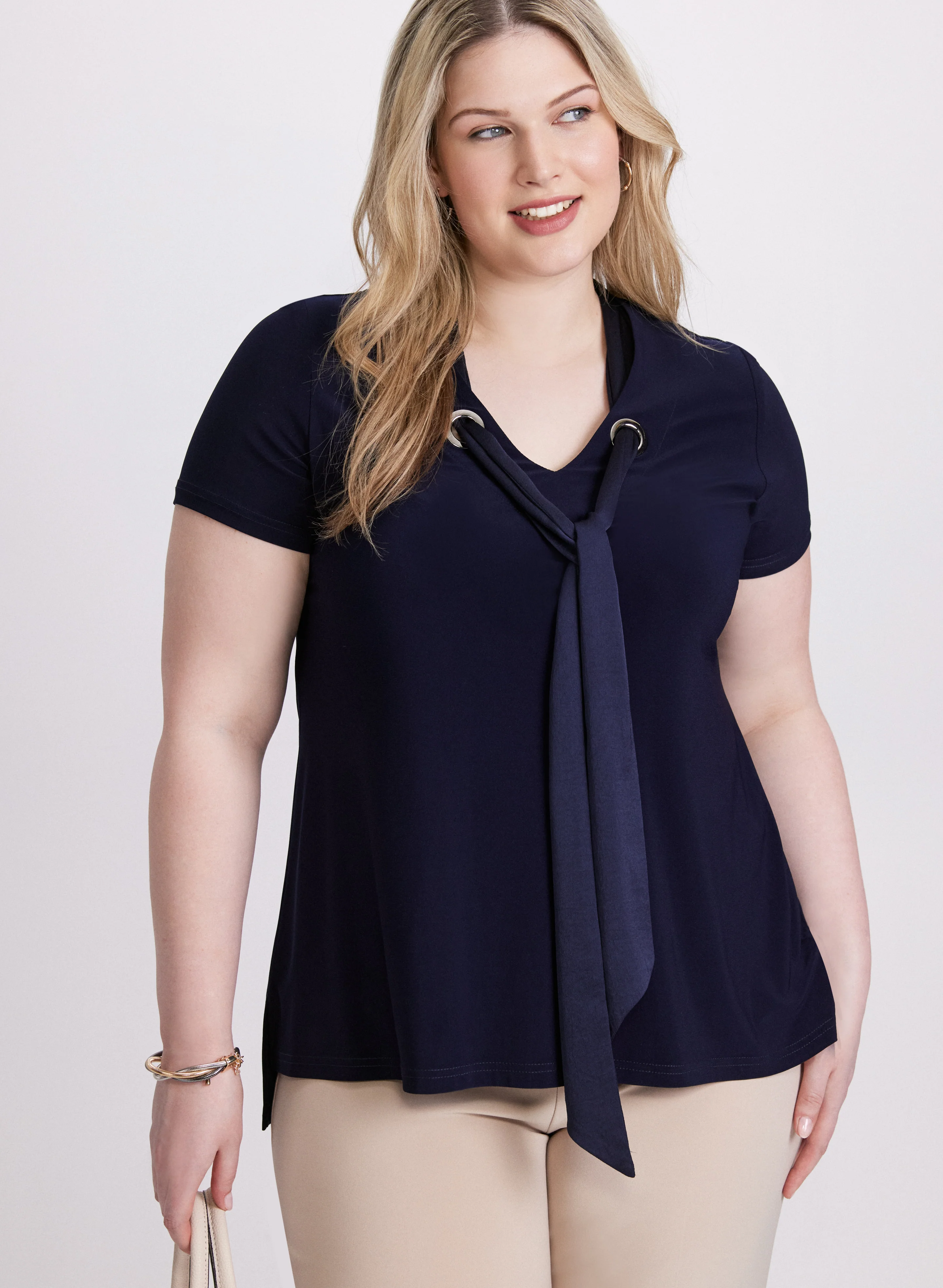 Joseph Ribkoff - V-Neck Tie Top
